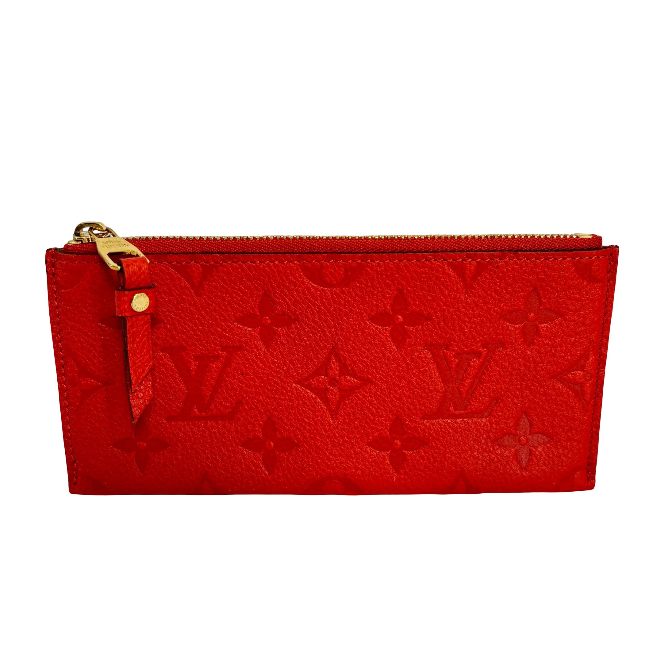 Louis Vuitton Zip Pouch Red Monogram Empreinte Leather