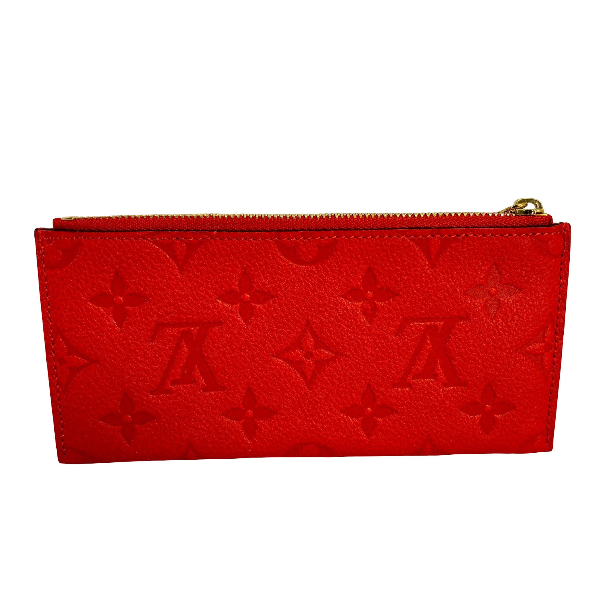 Louis Vuitton Zip Pouch Red Monogram Empreinte Leather