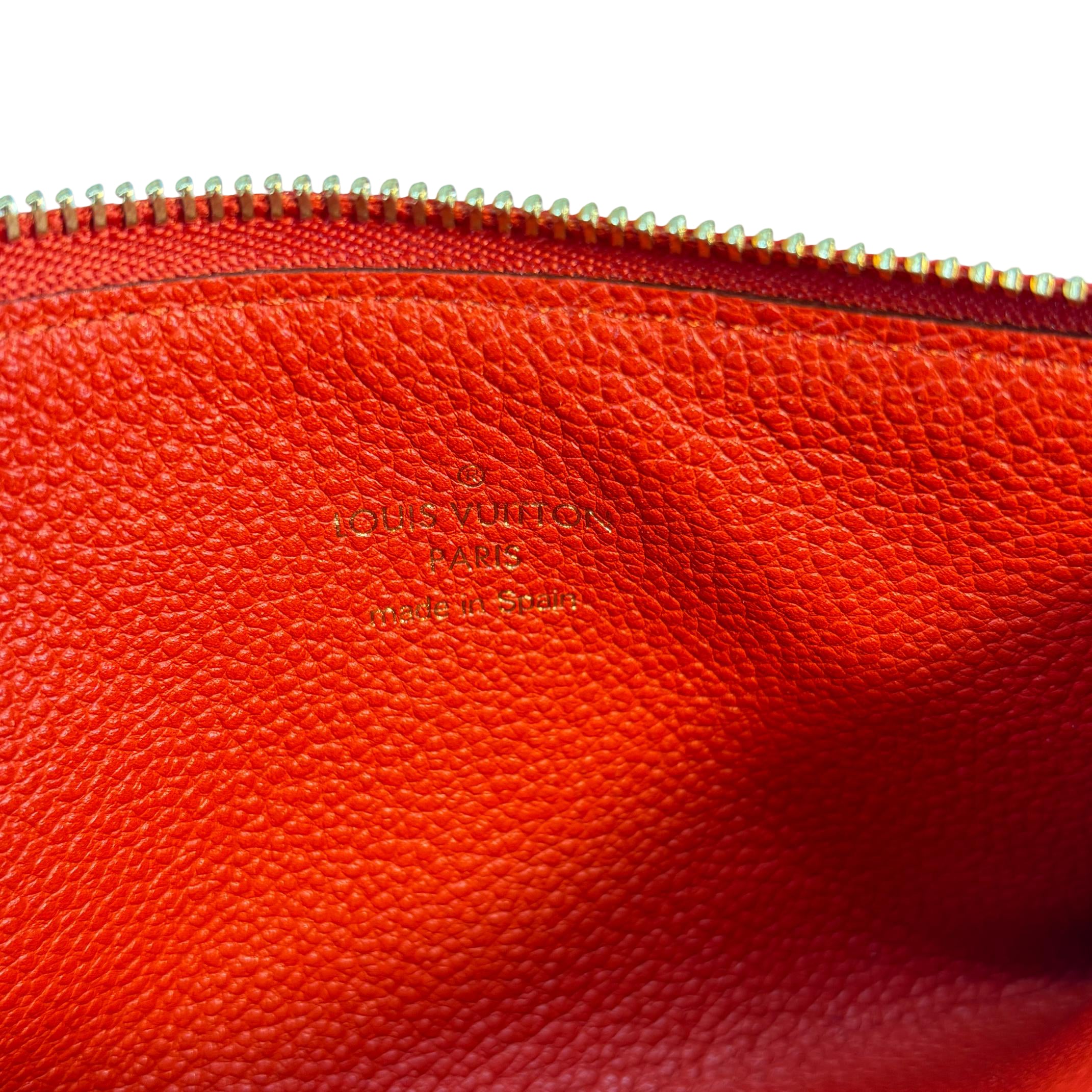 Louis Vuitton Zip Pouch Red Monogram Empreinte Leather