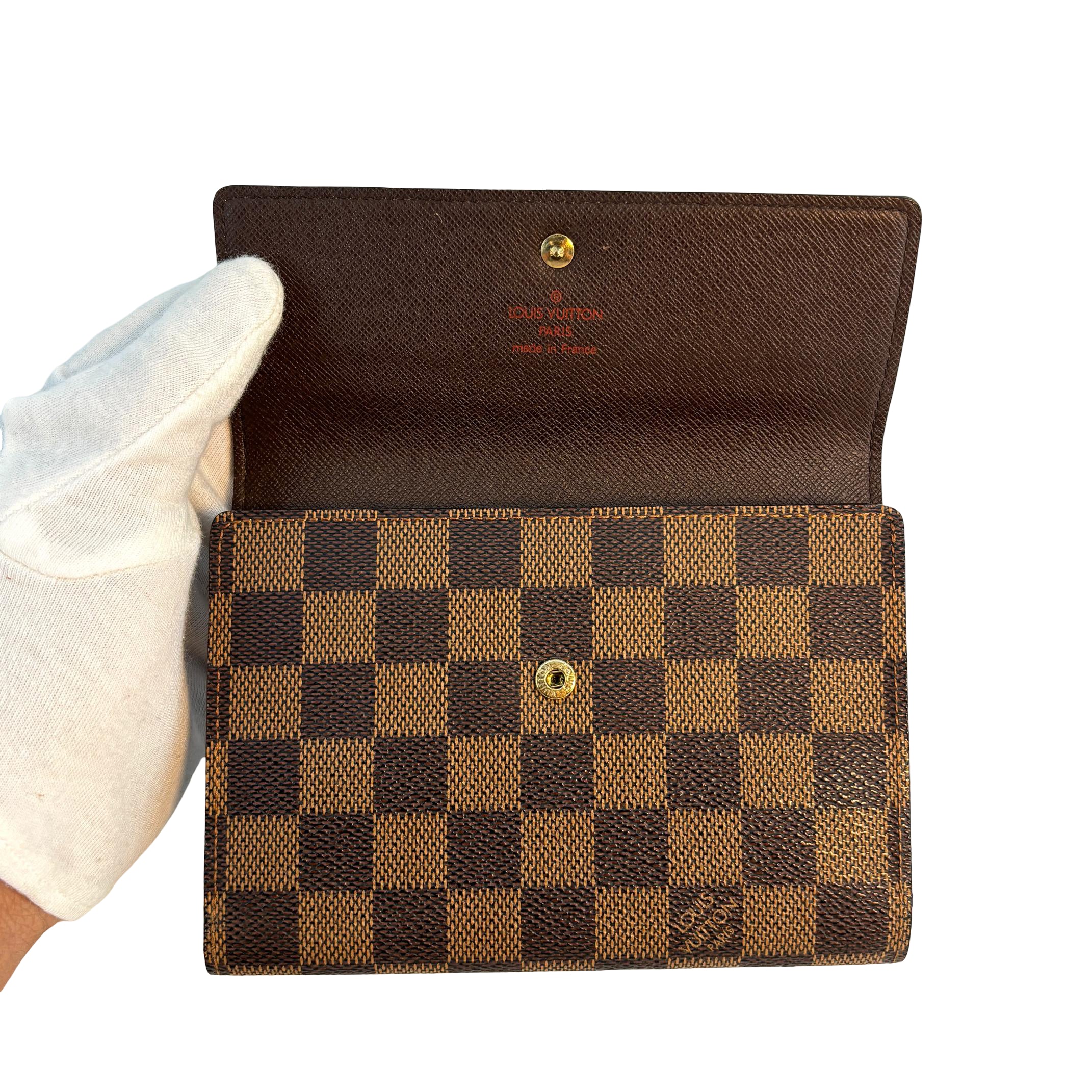Louis Vuitton Porte Tresor Etui Wallet Damier Ebene Canvas