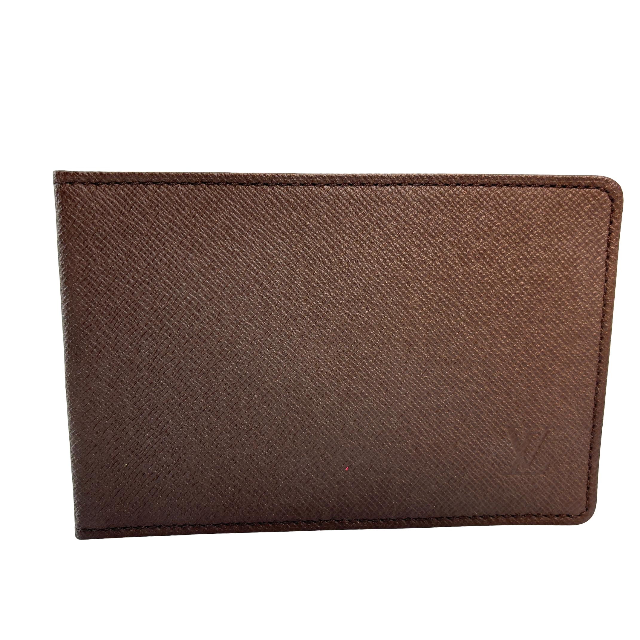 Louis Vuitton Card Case Brown Taiga Leather