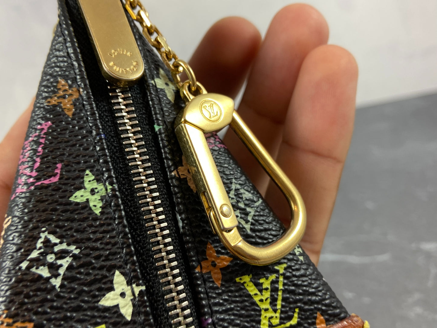 Louis Vuitton Berlingo Pochette Cles Key Pouch Murakami Multicolor Black