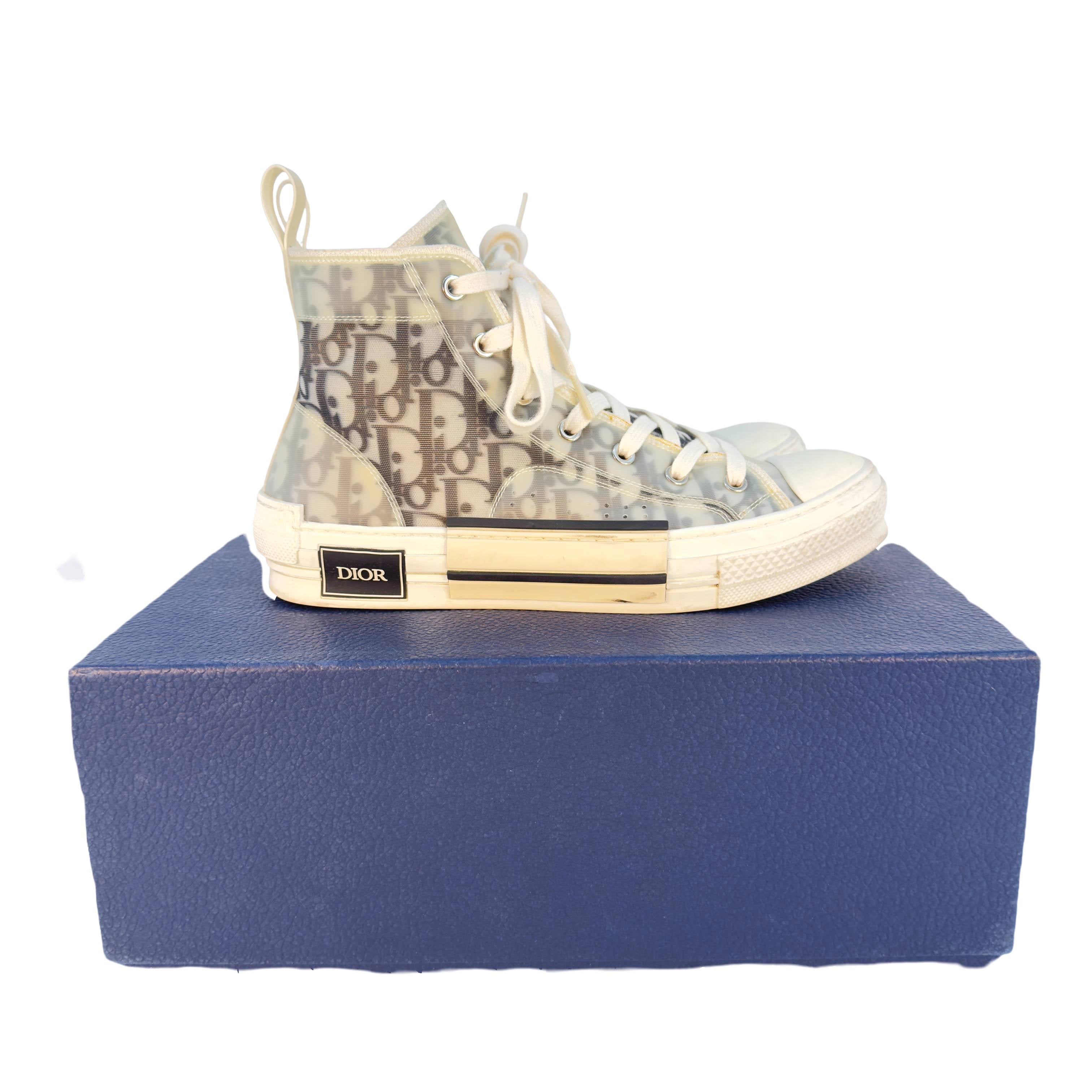 Christian Dior B23 High Sneaker Gr. 40 Grau Oblique Monogram