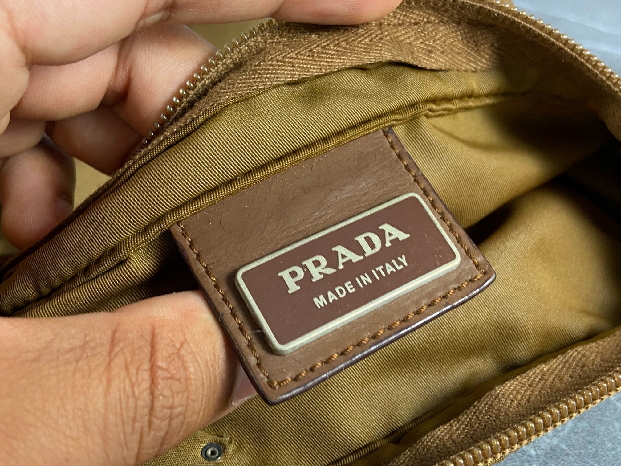 Prada Nylon Shoulder / Messenger Bag Brown