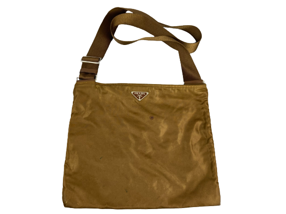 Prada Nylon Shoulder / Messenger Bag Brown