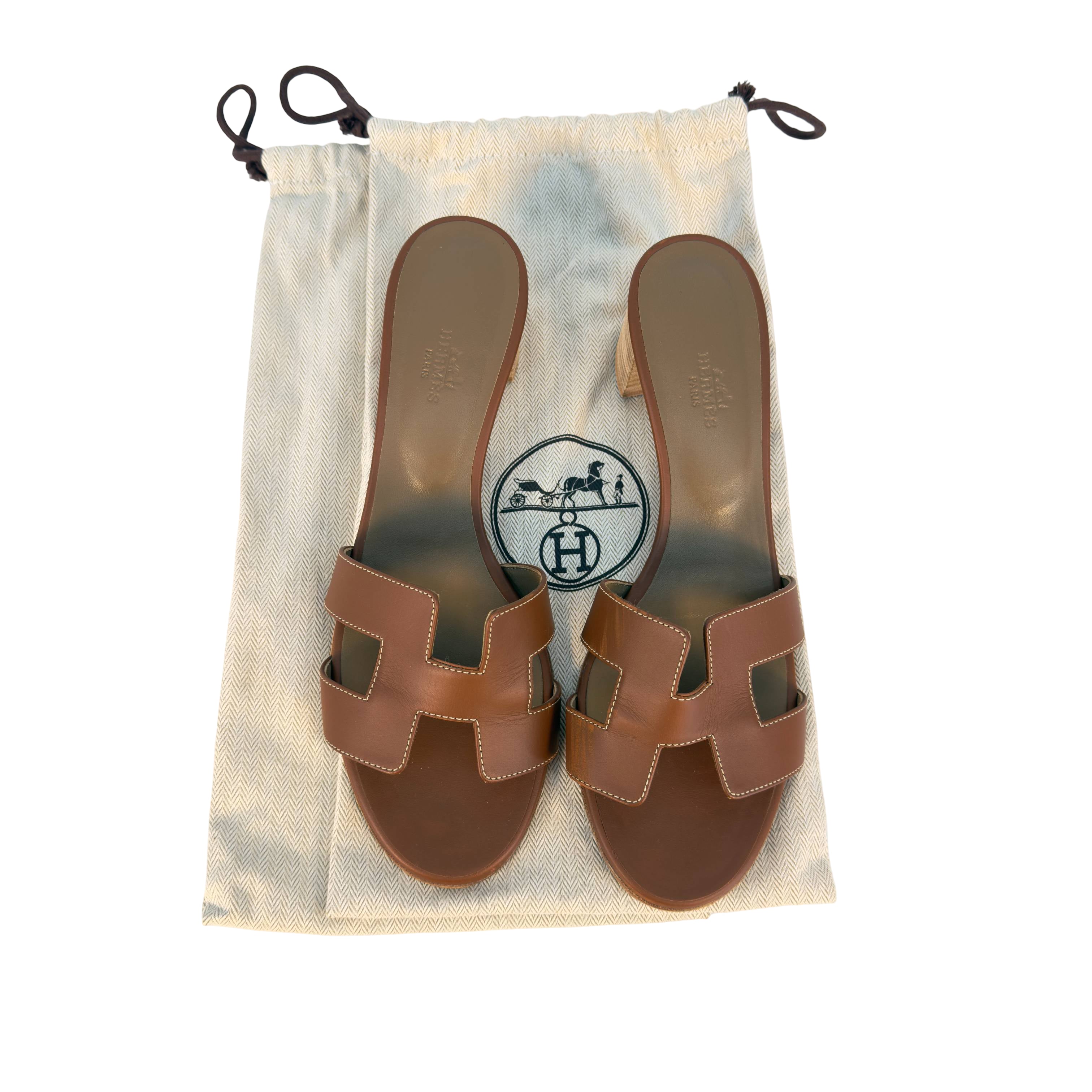 Hermès Oasis Sandale Gr. 41 Braun Leder