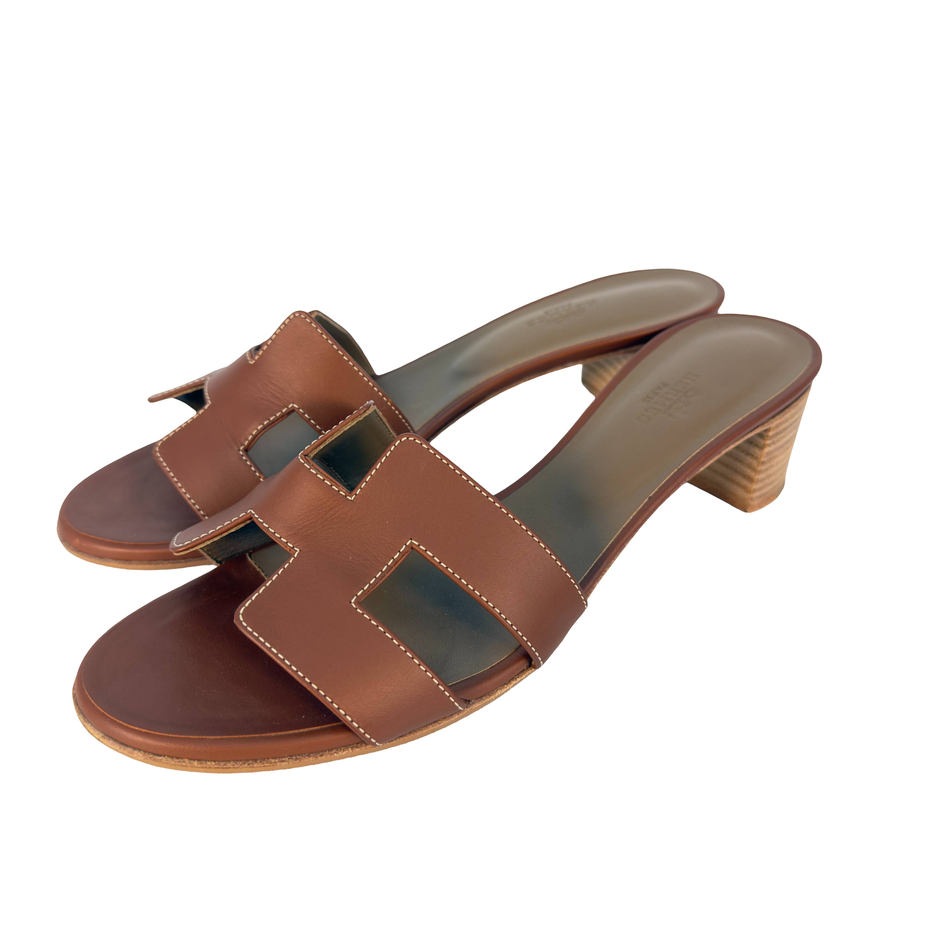 Hermès Oasis Sandale Gr. 41 Braun Leder