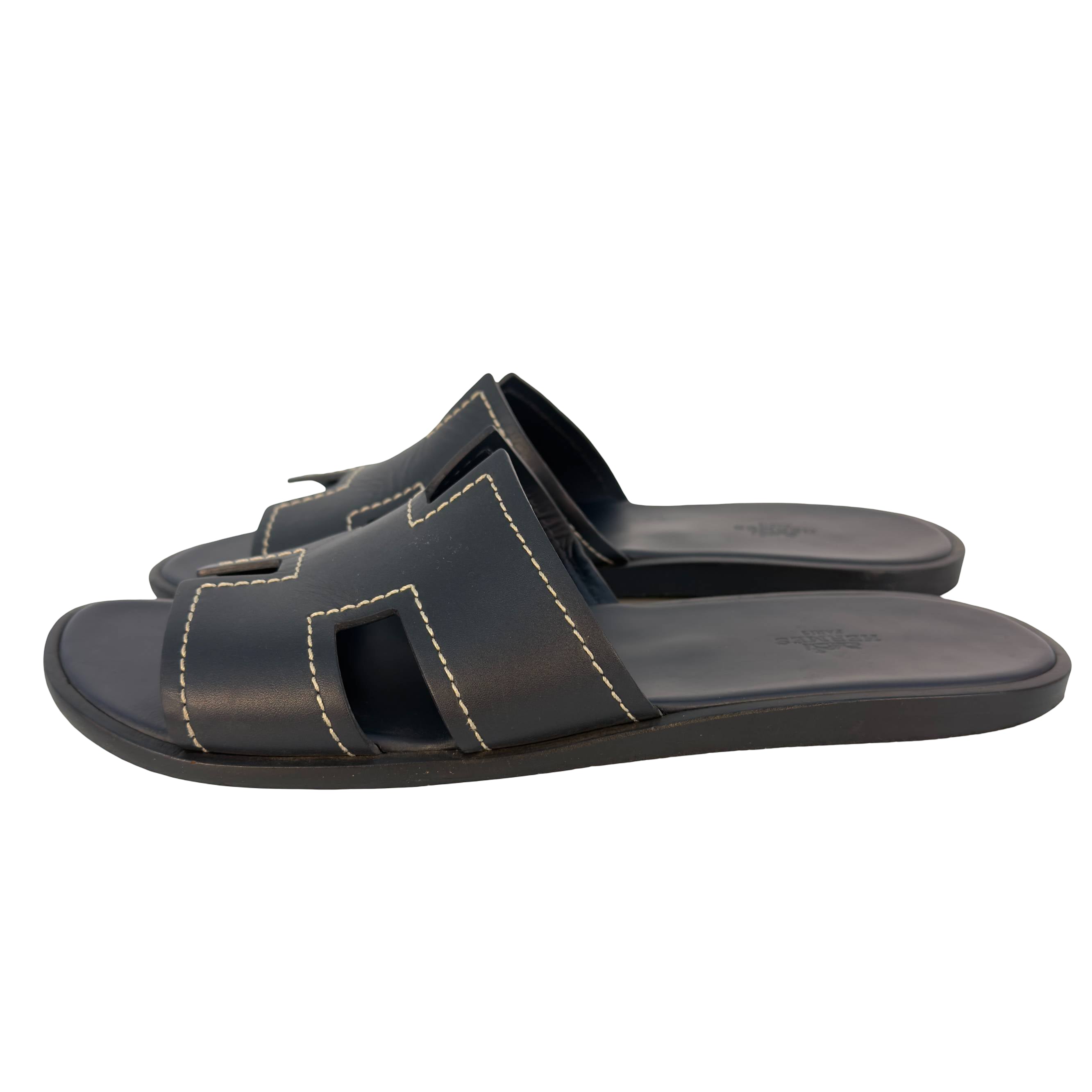 Hermès Izmir Sandale Gr. 44 Schwarz Leder