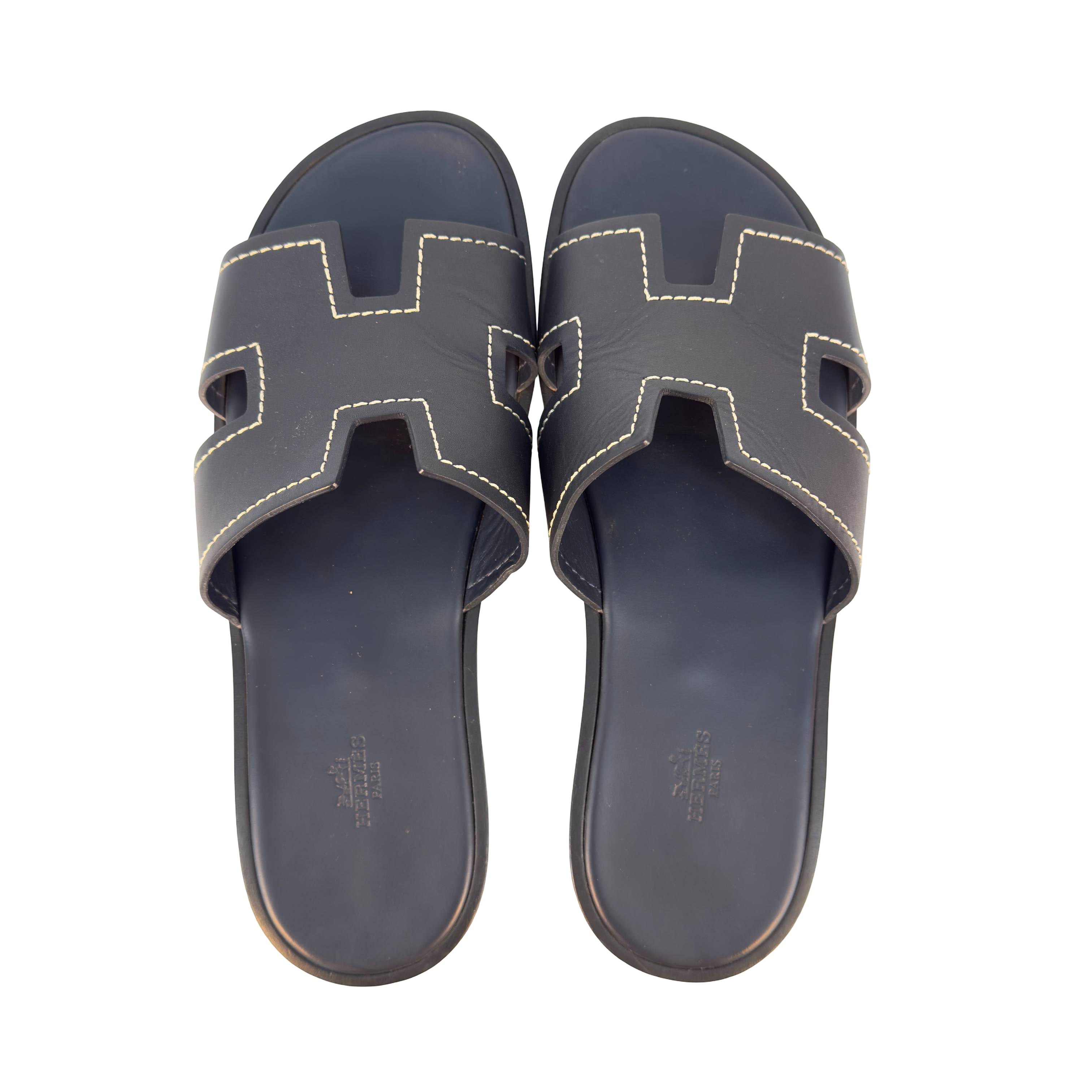 Hermès Izmir Sandale Gr. 44 Schwarz Leder