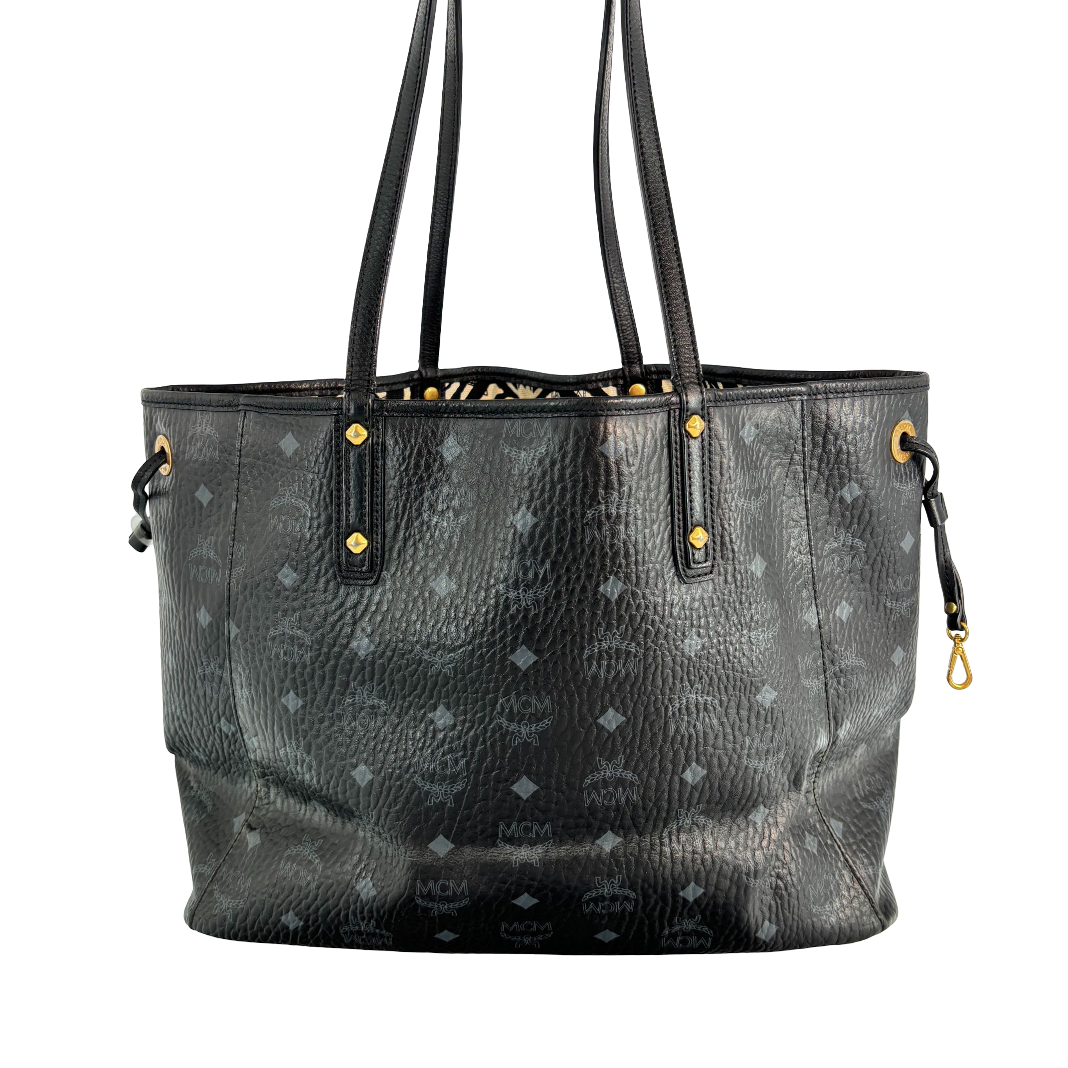 MCM Hand / Tote Bag Black Visetos Cognac Monogram