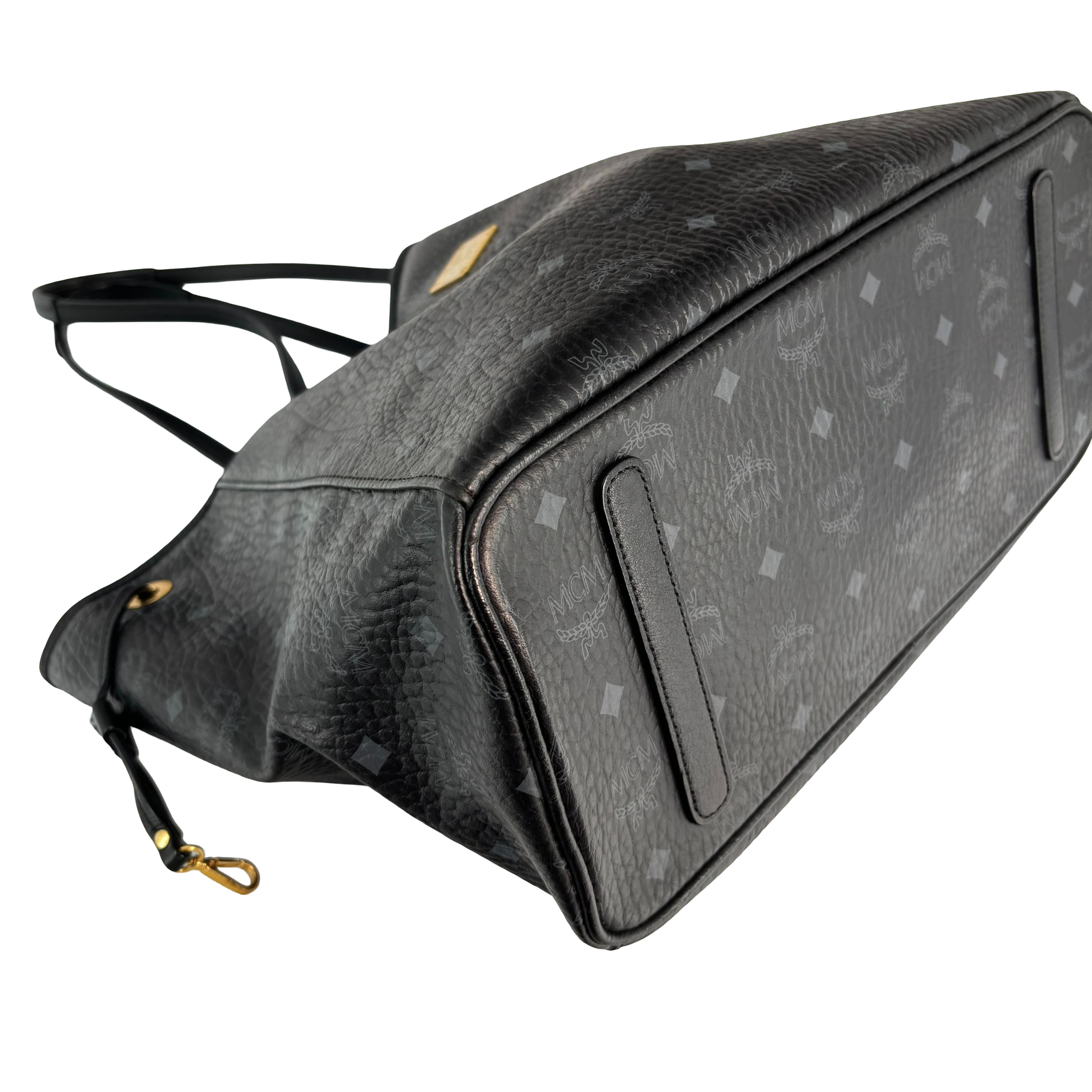 MCM Hand / Tote Bag Black Visetos Cognac Monogram