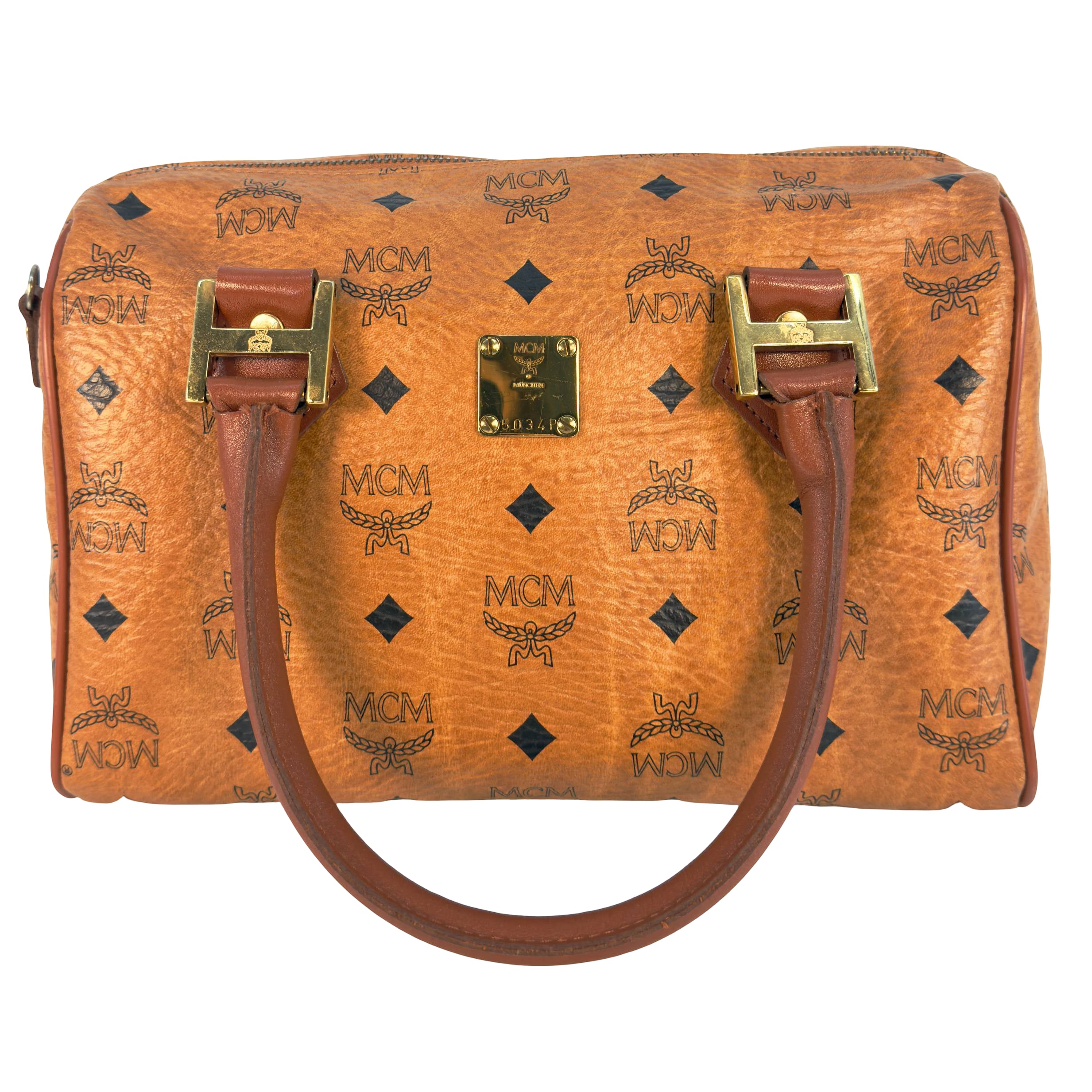 MCM Boston Bag Braun Visetos Monogram