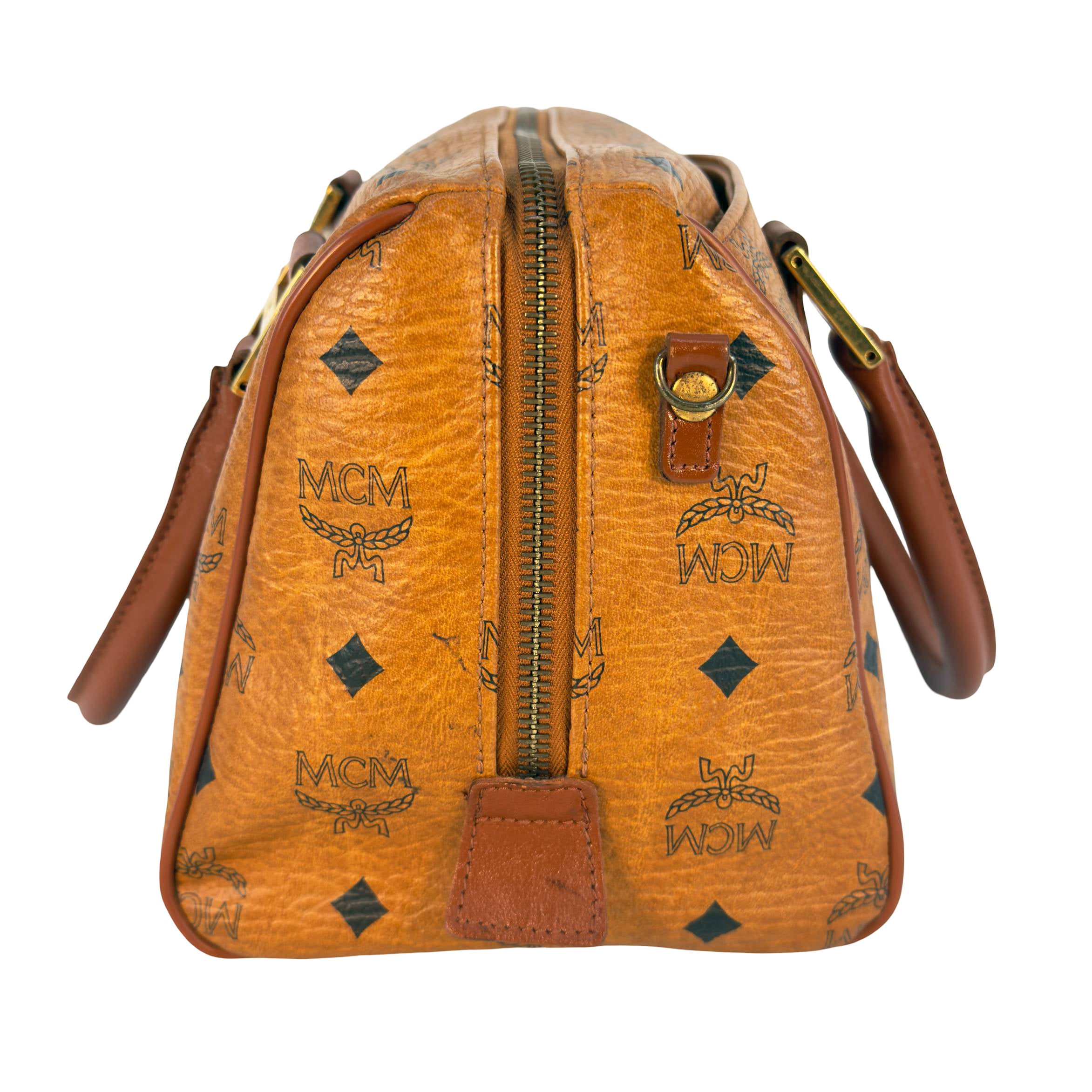 MCM Boston Bag Braun Visetos Monogram