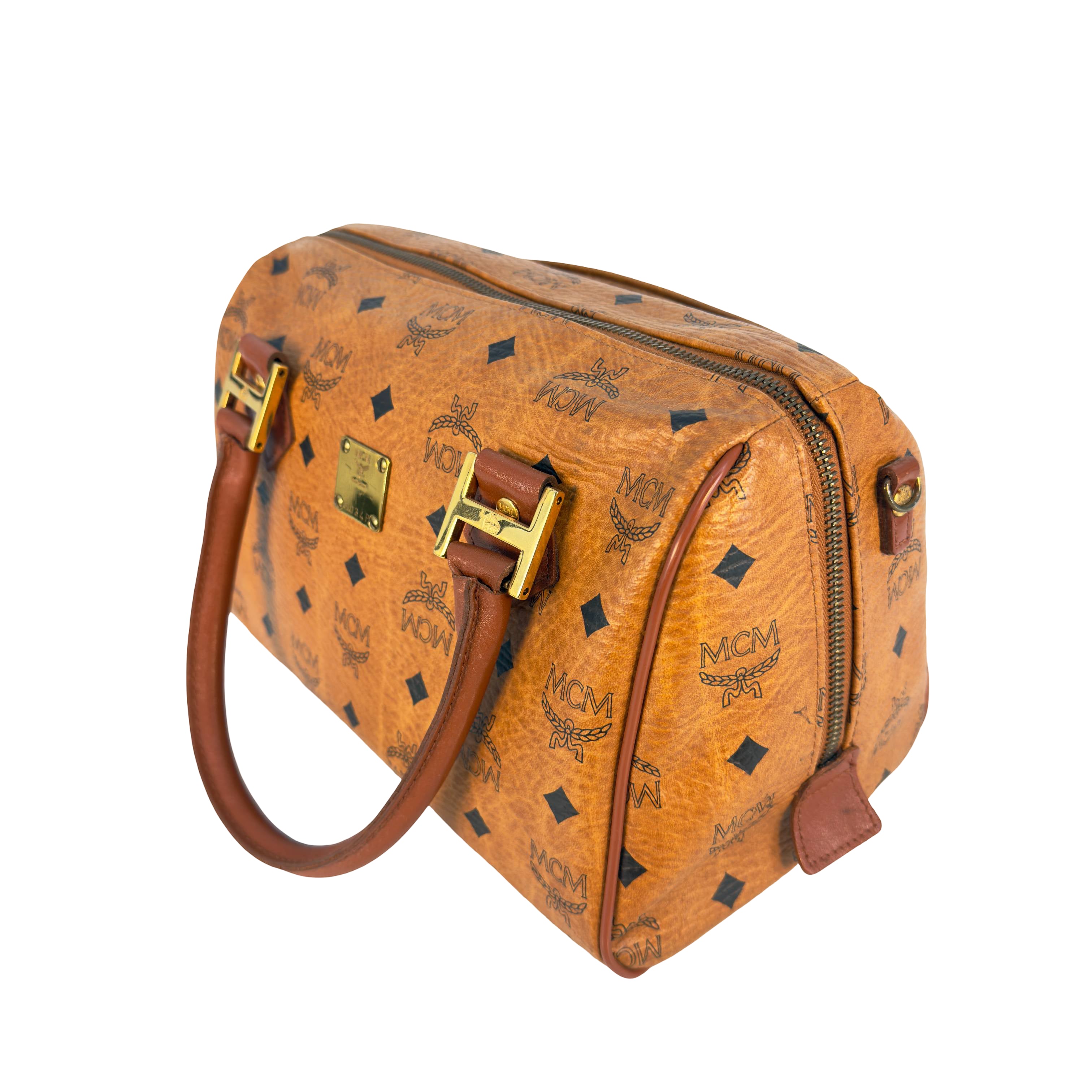 MCM Boston Bag Braun Visetos Monogram