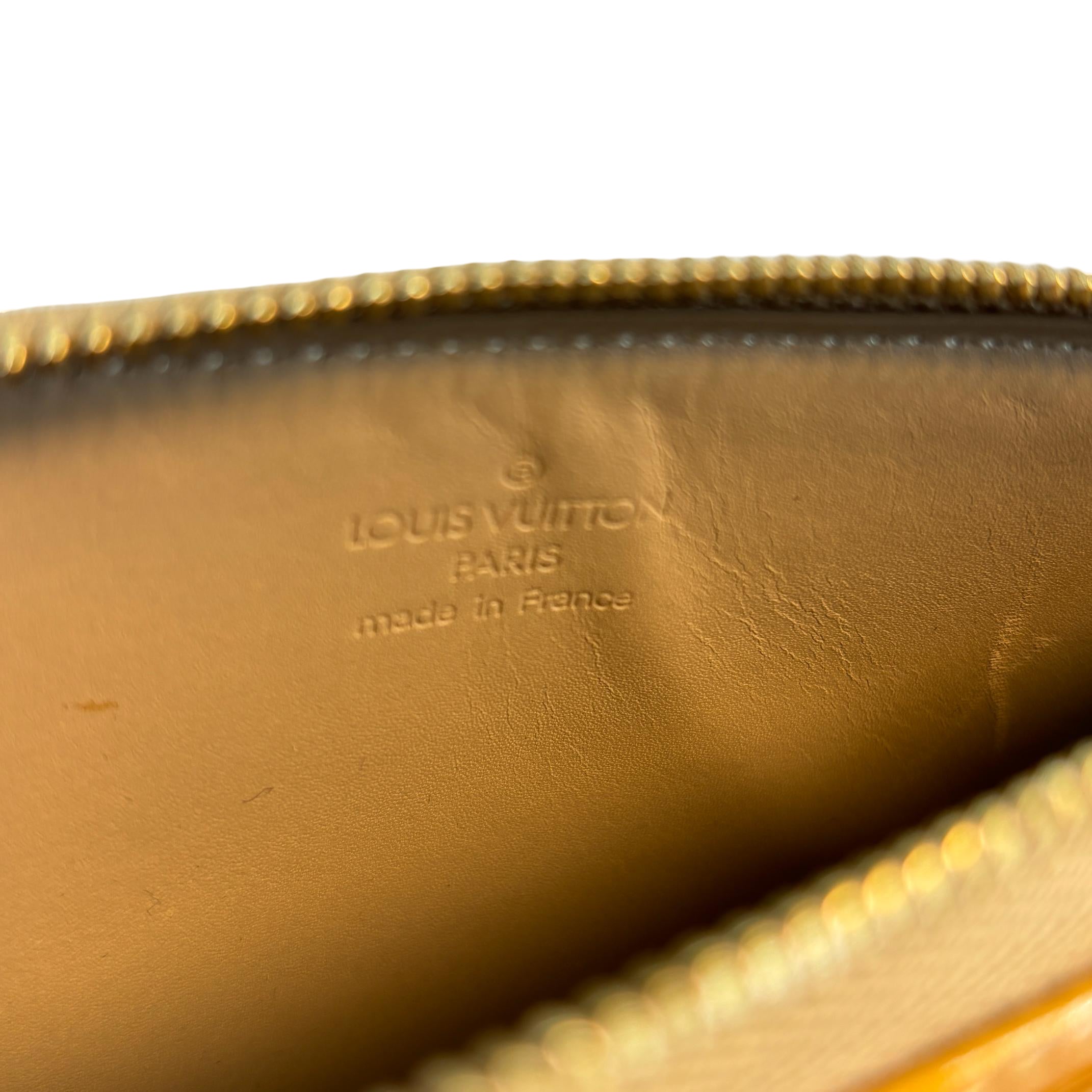 Louis Vuitton Pochette Lexington Yellow Vernis Monogram Leather