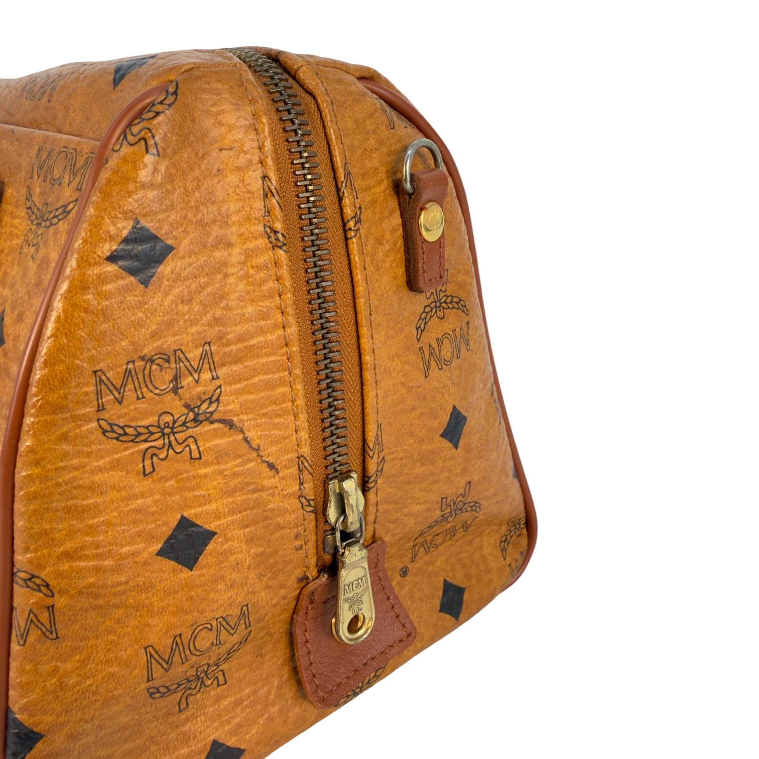 MCM Boston Bag Braun Visetos Monogram
