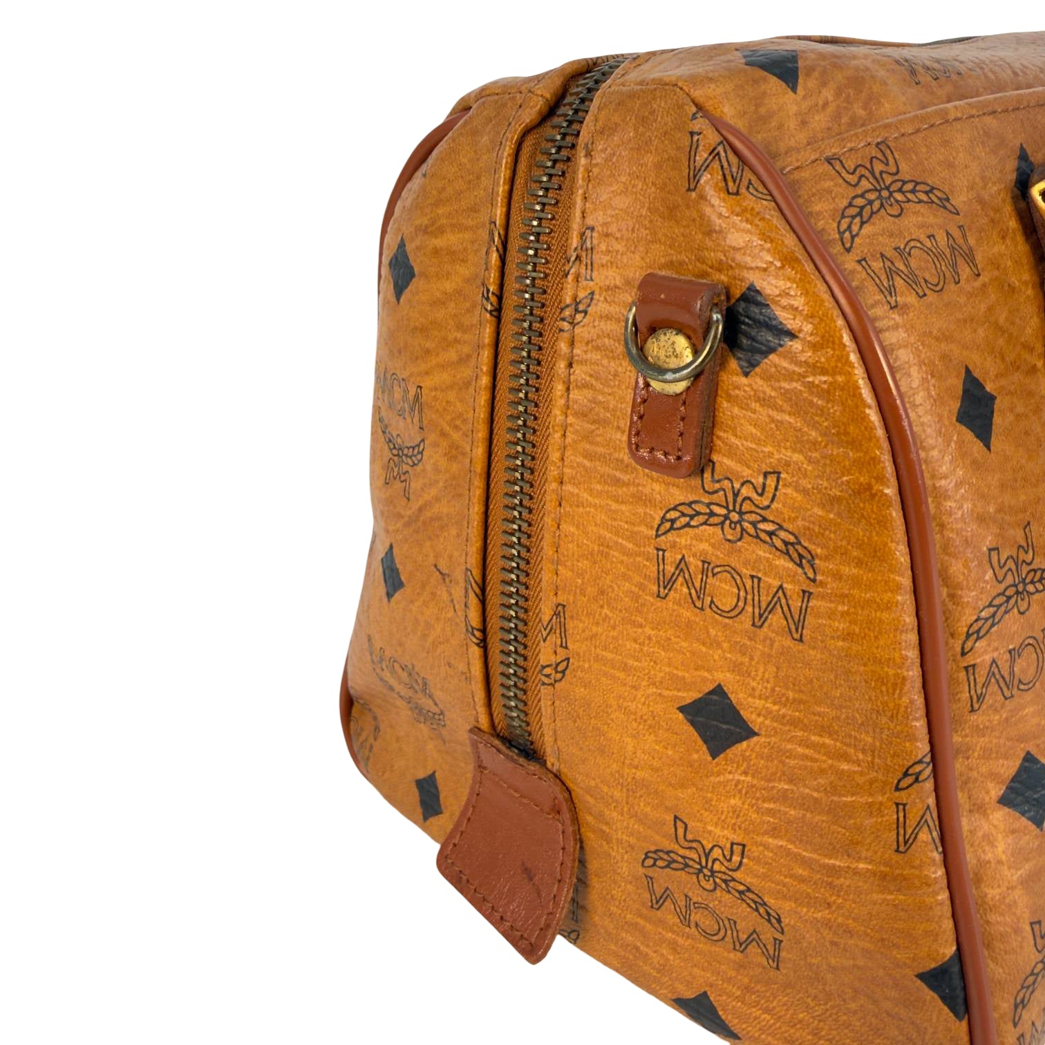 MCM Boston Bag Braun Visetos Monogram