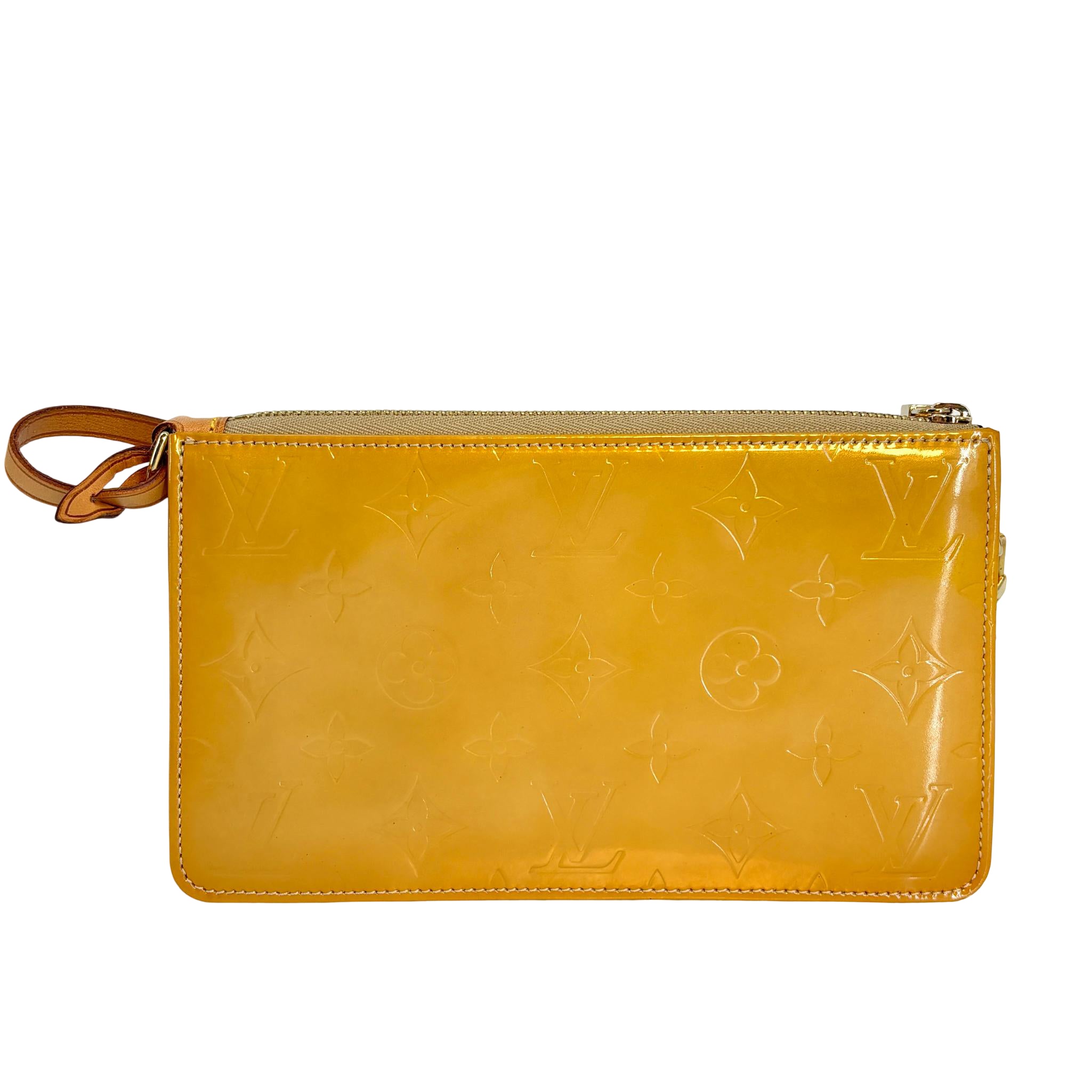 Louis Vuitton Pochette Lexington Yellow Vernis Monogram Leather