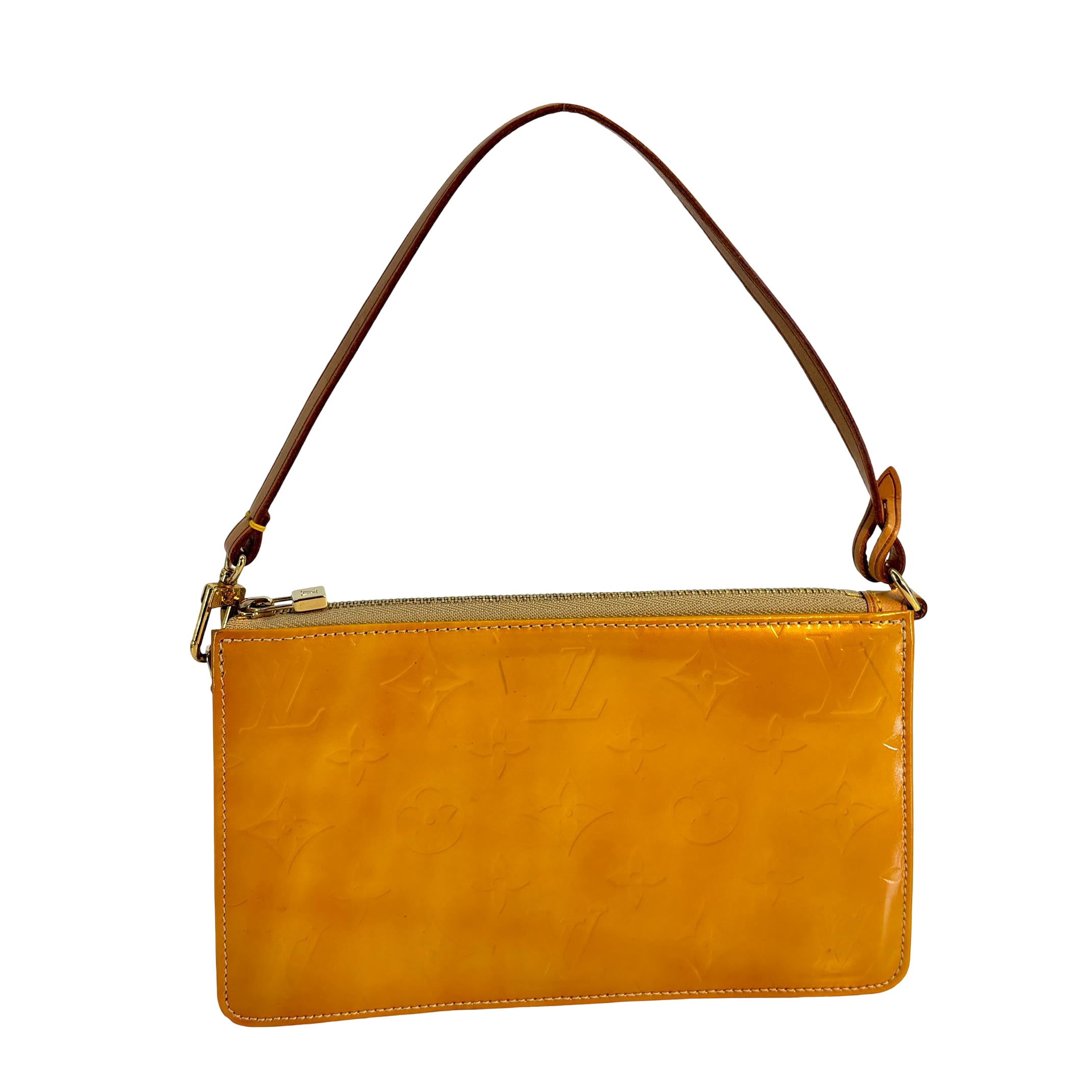 Louis Vuitton Pochette Lexington Yellow Vernis Monogram Leather