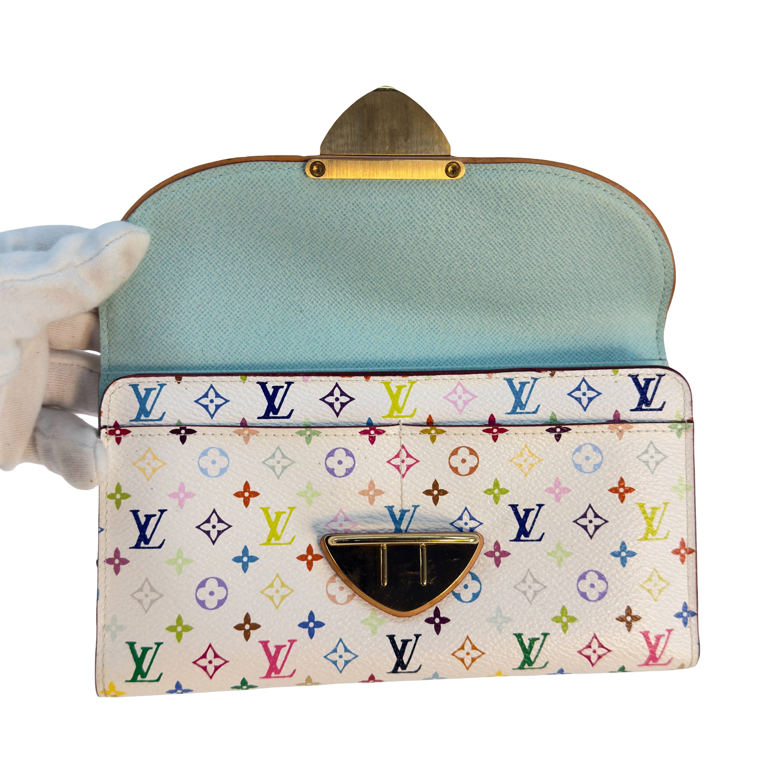 Louis Vuitton Portefeuille Eugenie Wallet Weiß Murakami Multicolor