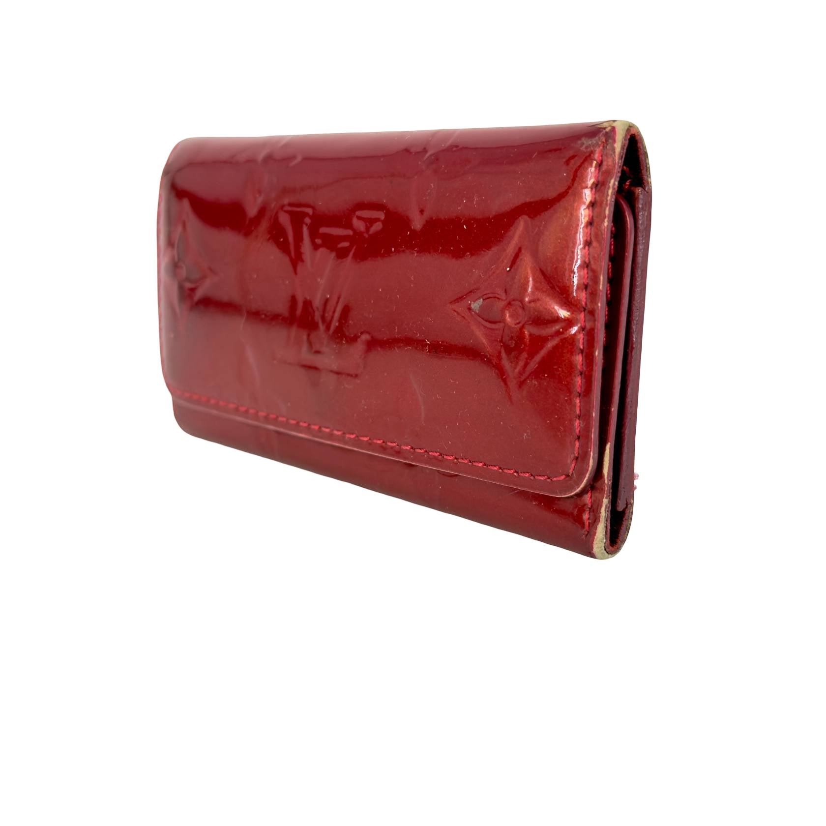 Louis Vuitton Multiclés Schlüsseletui Rot Vernis Leder