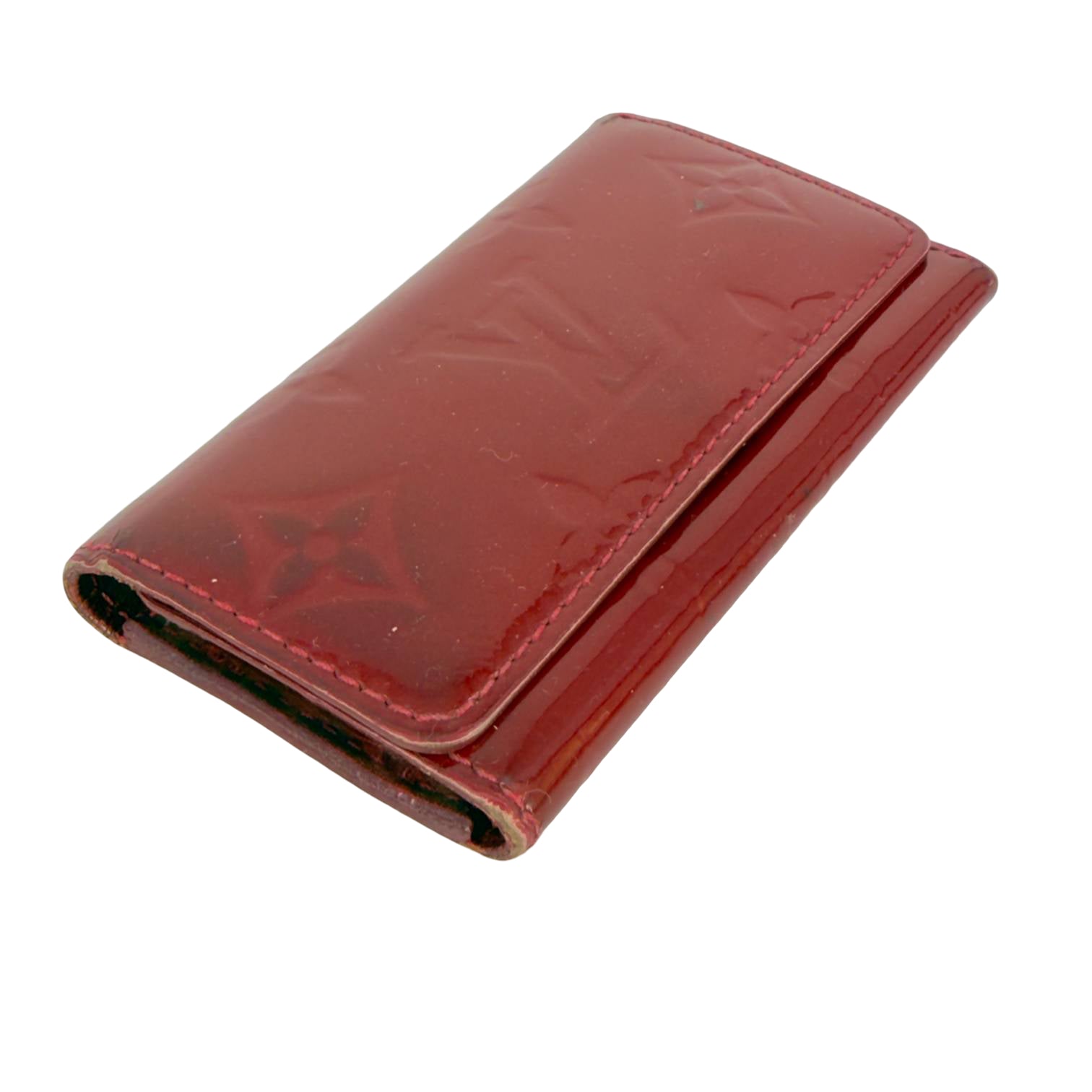 Louis Vuitton Multiclés Schlüsseletui Rot Vernis Leder
