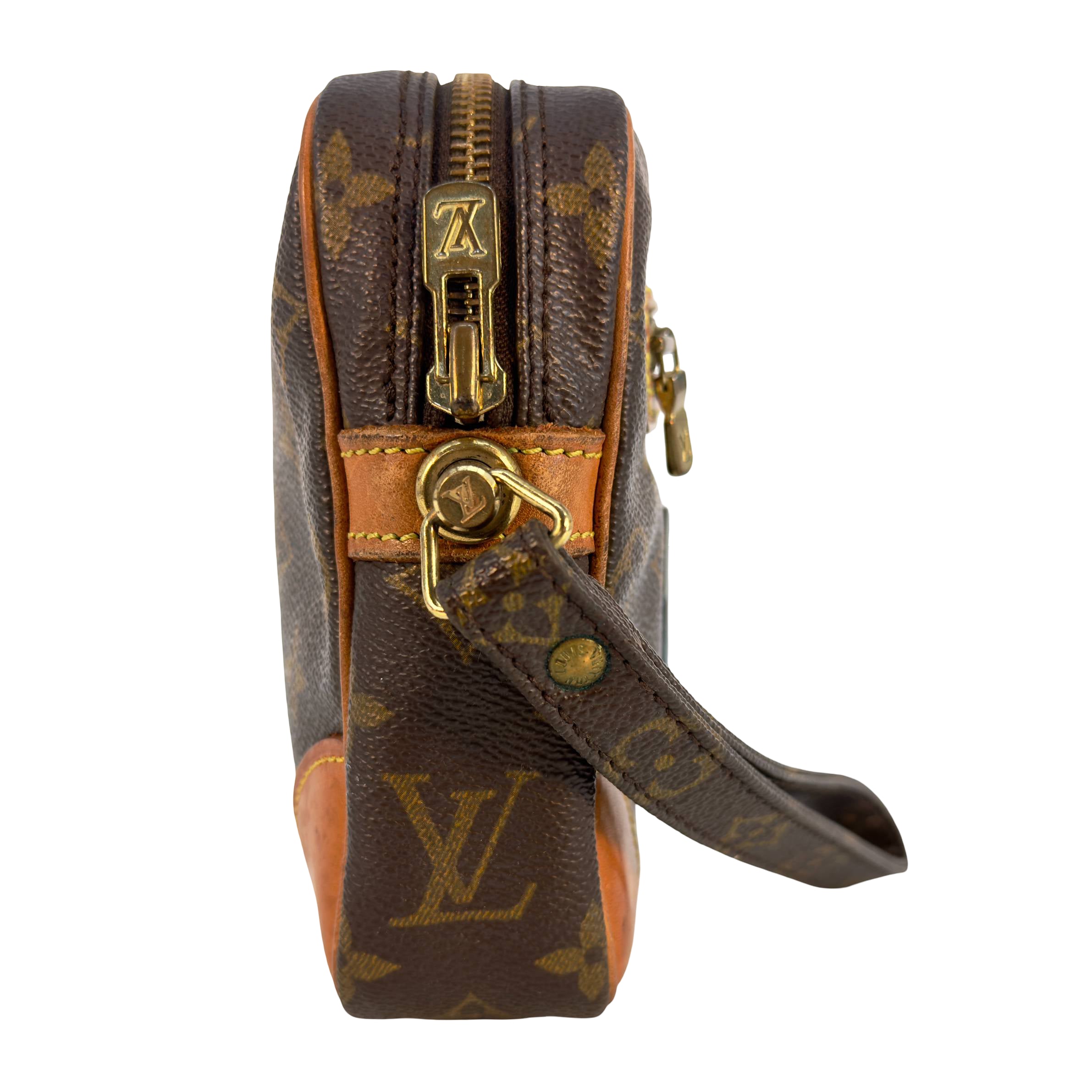 Louis Vuitton Pochette Marly Dragonne Clutch Braun Monogram Canvas