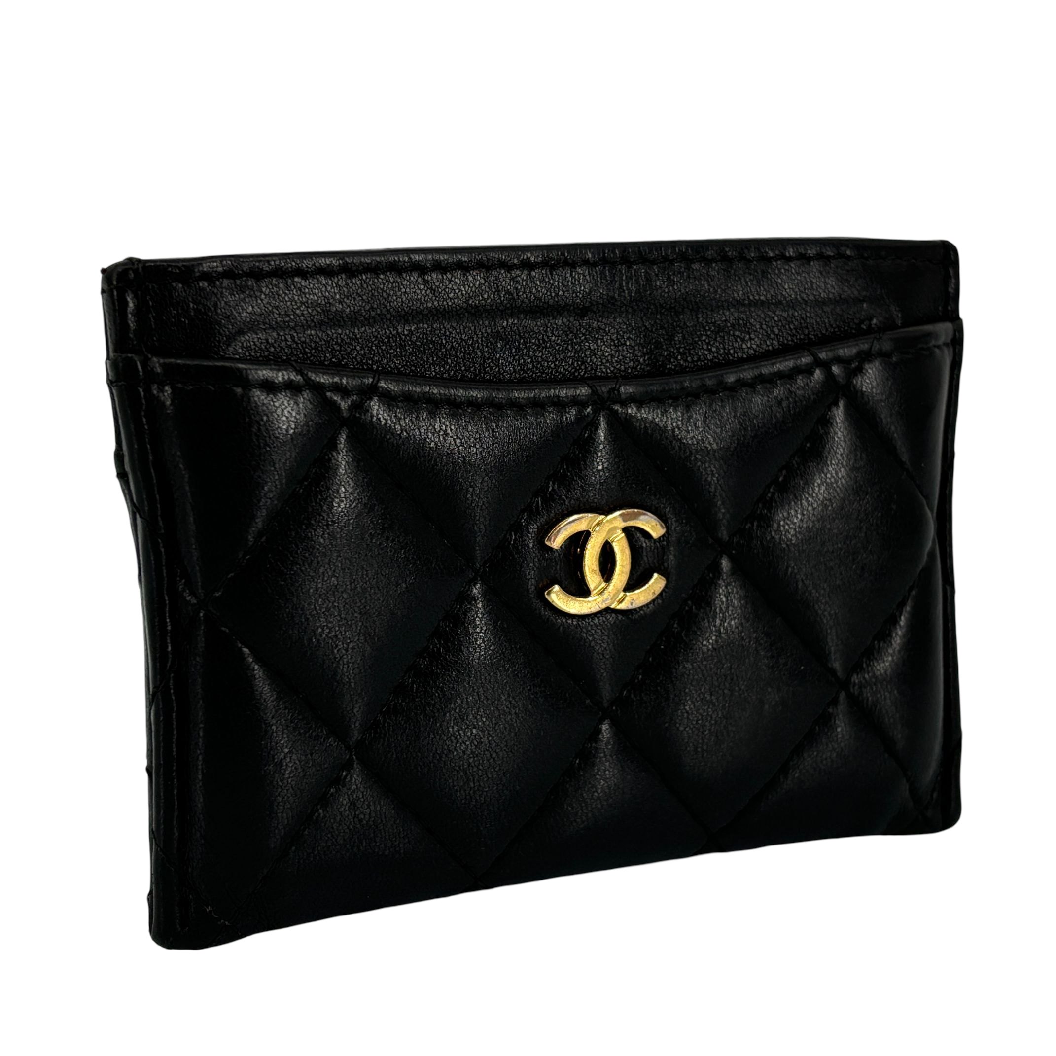 Chanel Cardholder Black Matelassé Leather incl. Dustbag