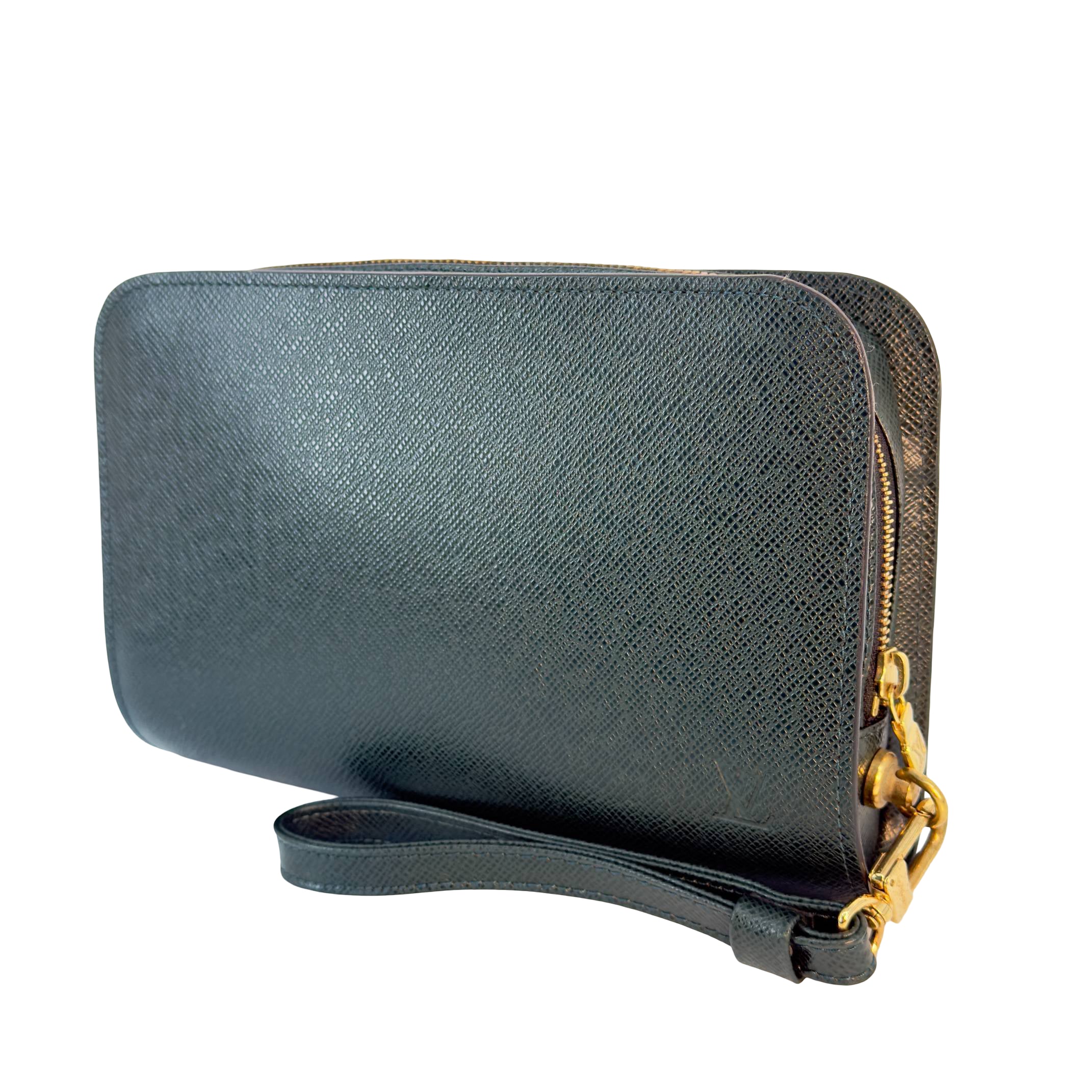 Louis Vuitton Baikal Clutch Grün Taiga Leder