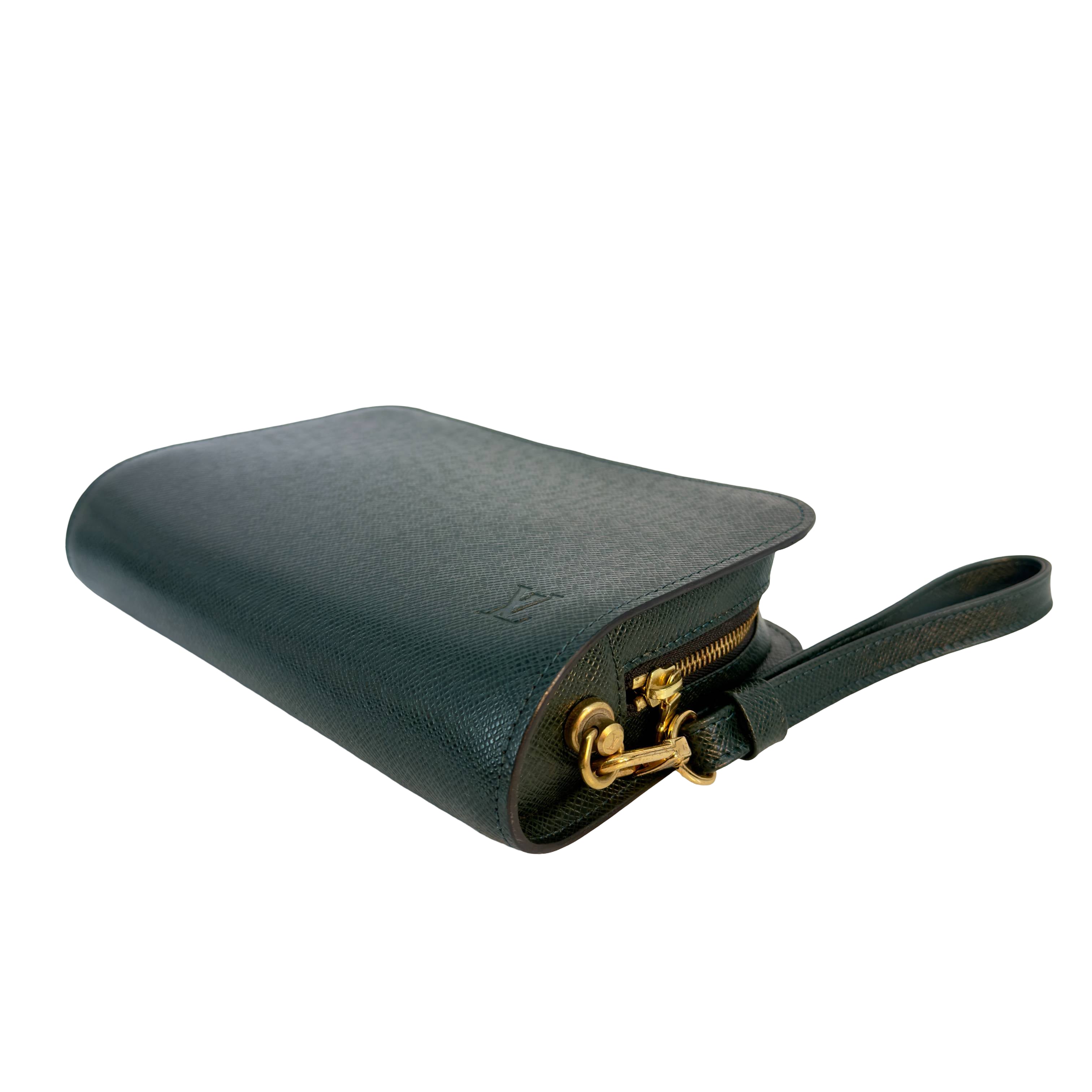 Louis Vuitton Baikal Clutch Grün Taiga Leder