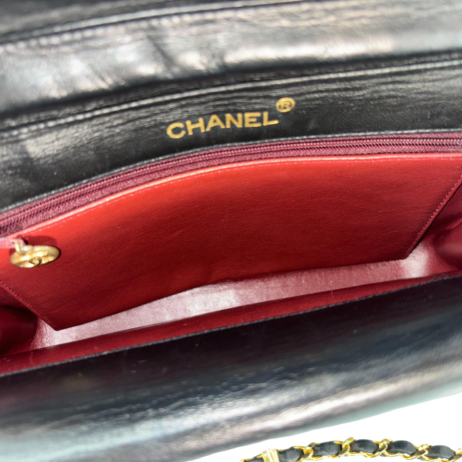 Chanel Half-Moon Double Flap Bag Black Matelassé Leather