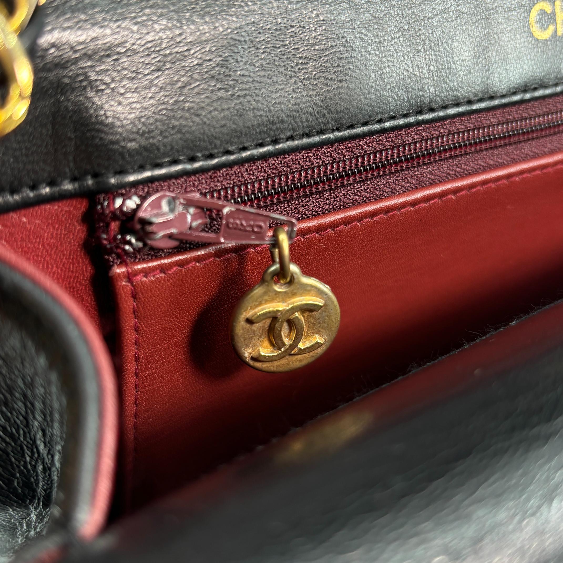 Chanel Half-Moon Double Flap Bag Black Matelassé Leather