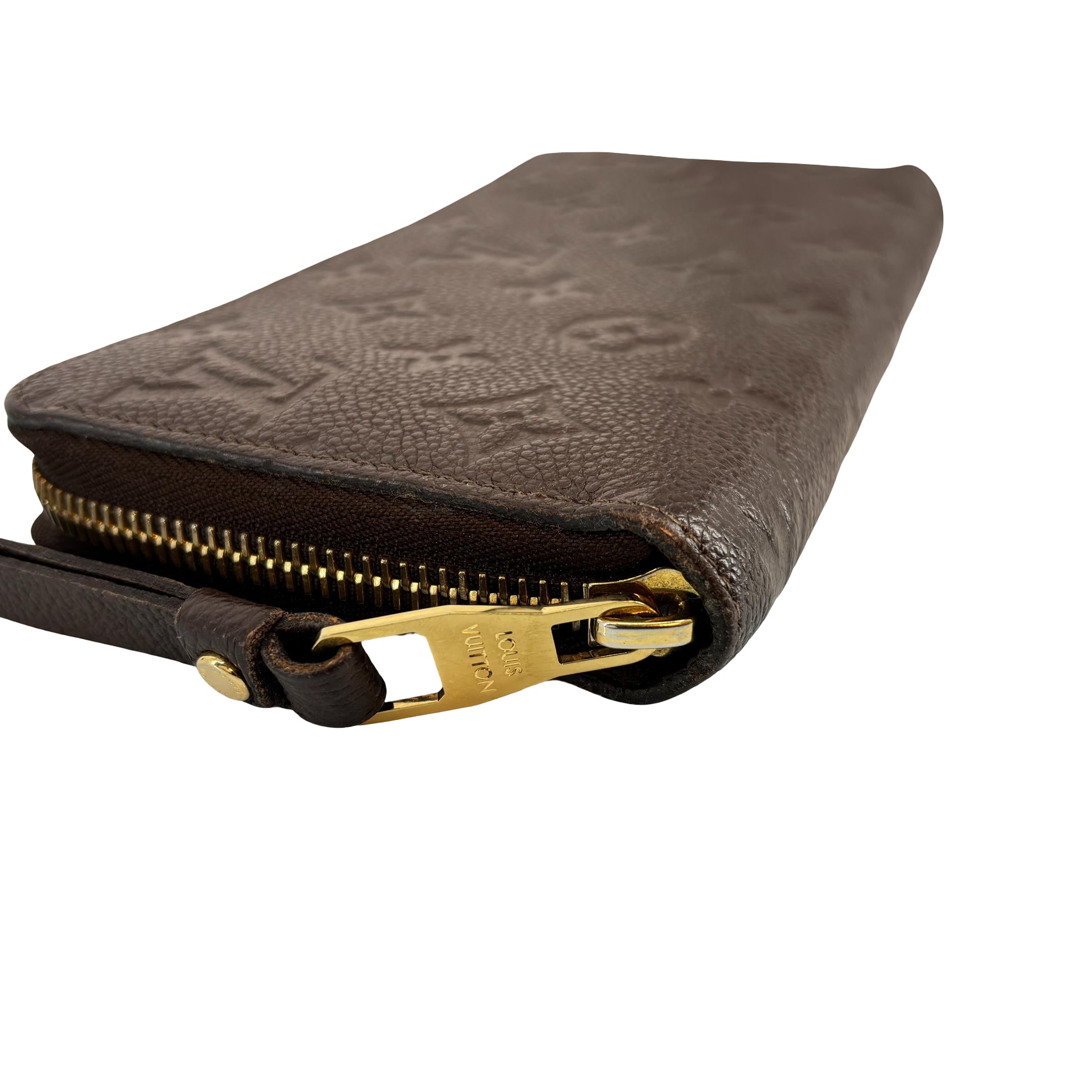 Louis Vuitton Zippy Wallet Brown Monogram Empreinte Leather
