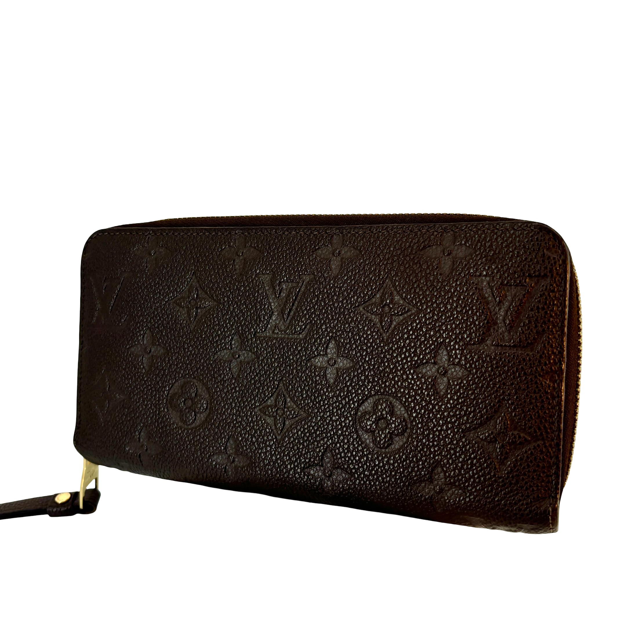 Louis Vuitton Zippy Wallet Brown Monogram Empreinte Leather
