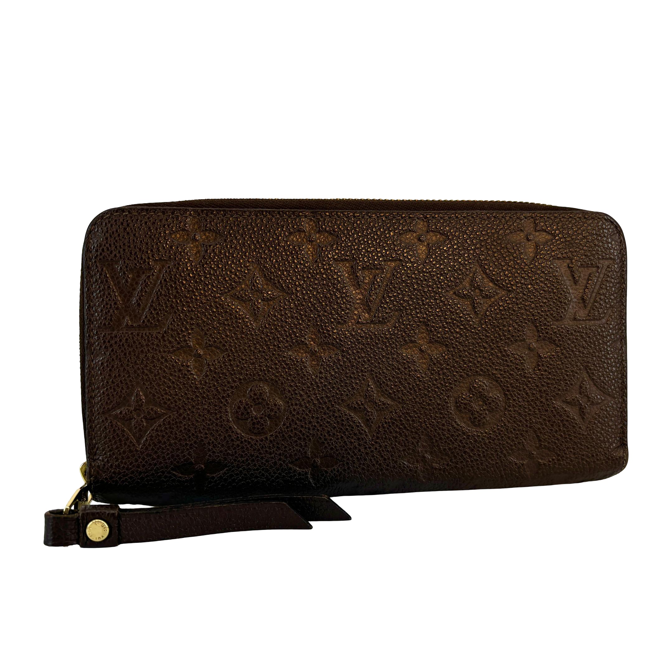 Louis Vuitton Zippy Wallet Brown Monogram Empreinte Leather