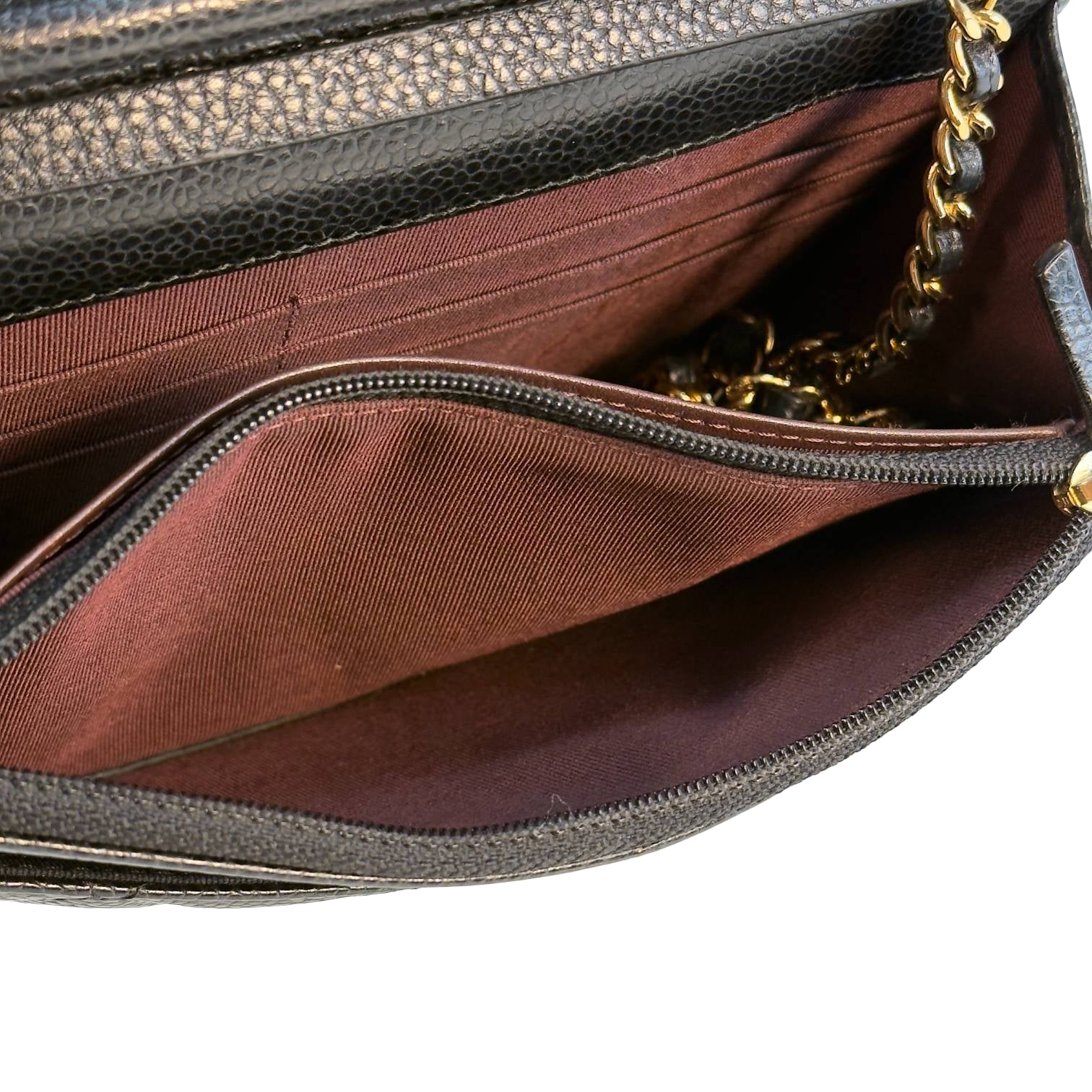 Chanel Wallet on Chain WOC Schwarz Caviar Leder