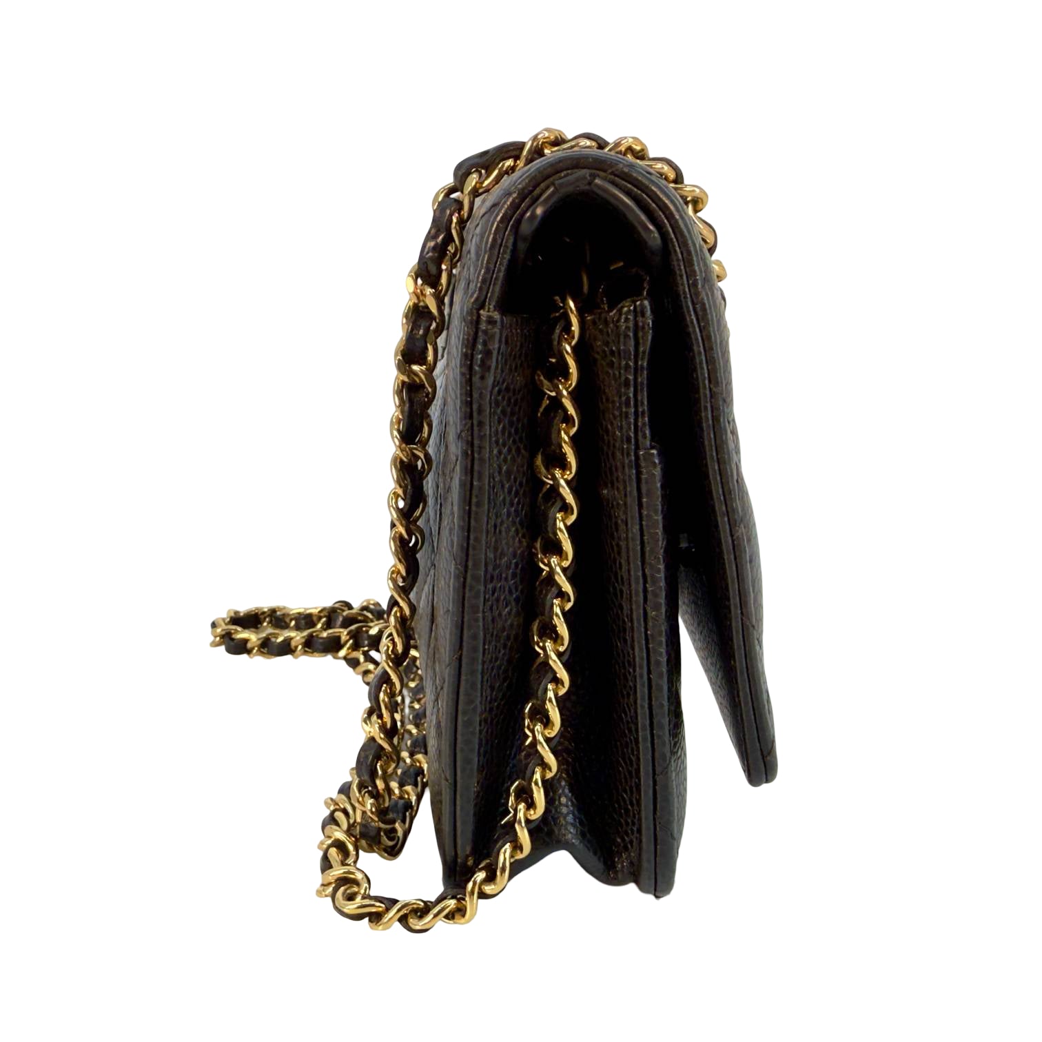 Chanel Wallet on Chain WOC Schwarz Caviar Leder