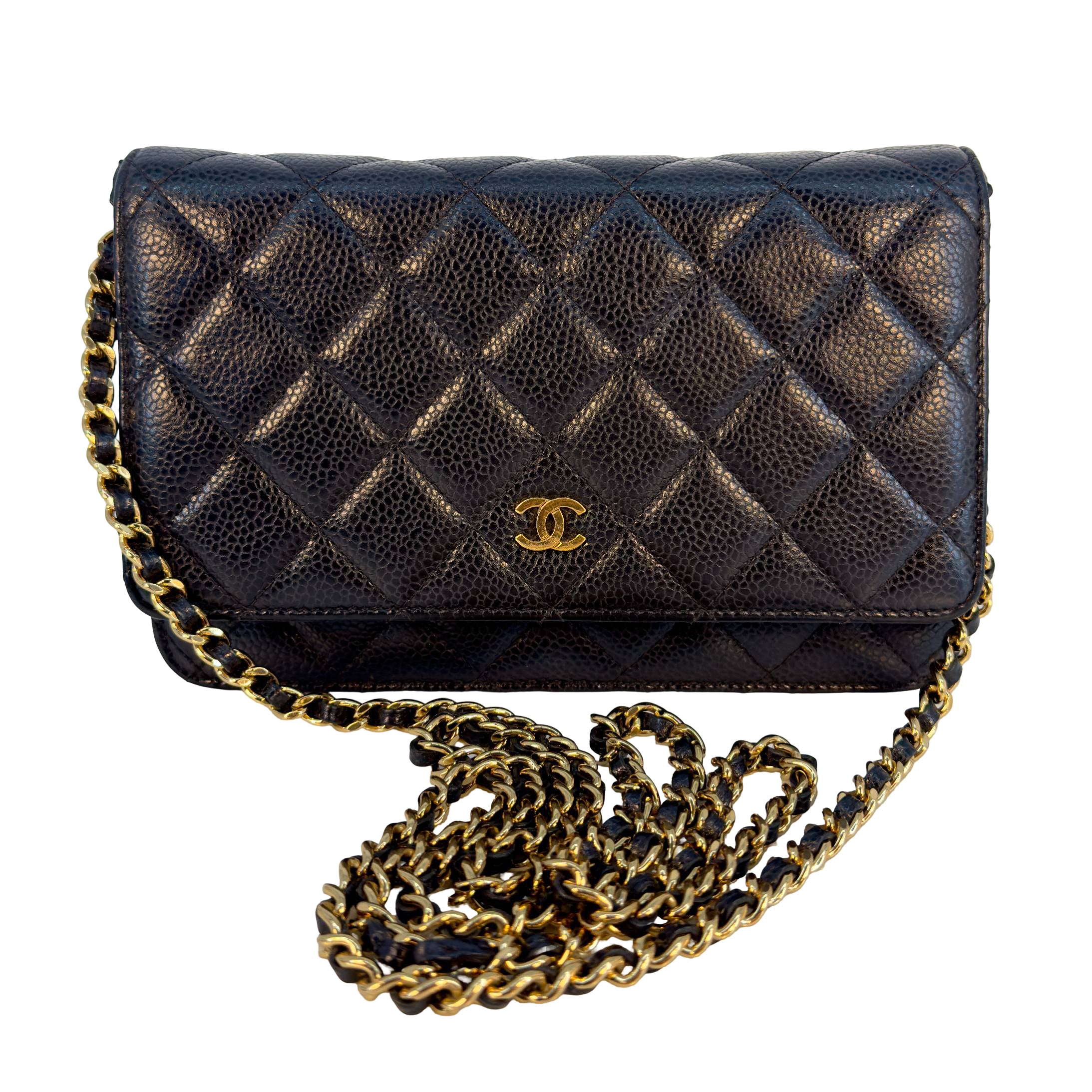 Chanel Wallet on Chain WOC Schwarz Caviar Leder