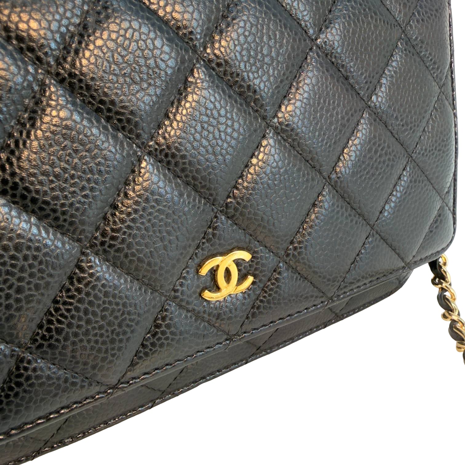 Chanel Wallet on Chain WOC Schwarz Caviar Leder