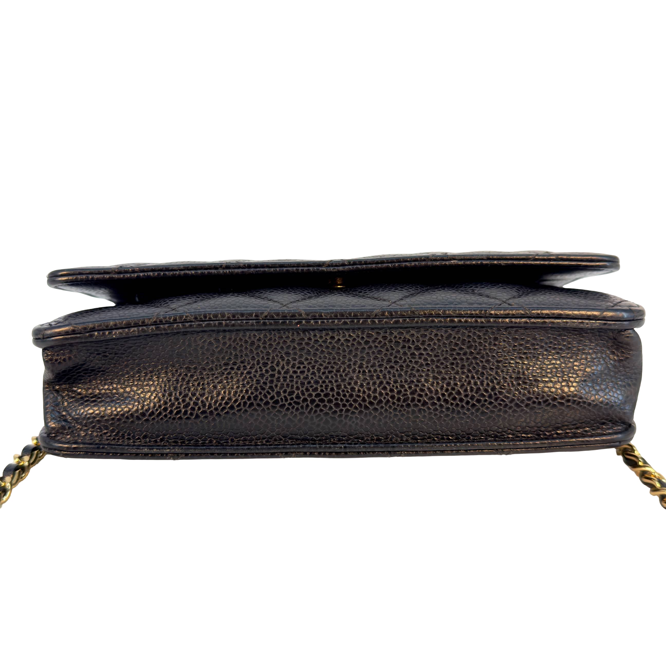 Chanel Wallet on Chain WOC Schwarz Caviar Leder