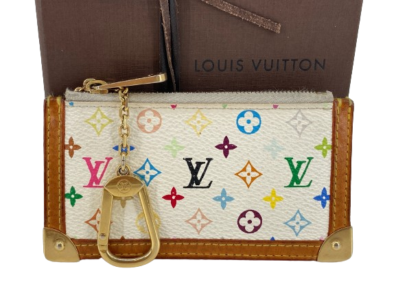 Louis Vuitton Pochette Cles Key Pouch Murakami Multicolor White incl. Box