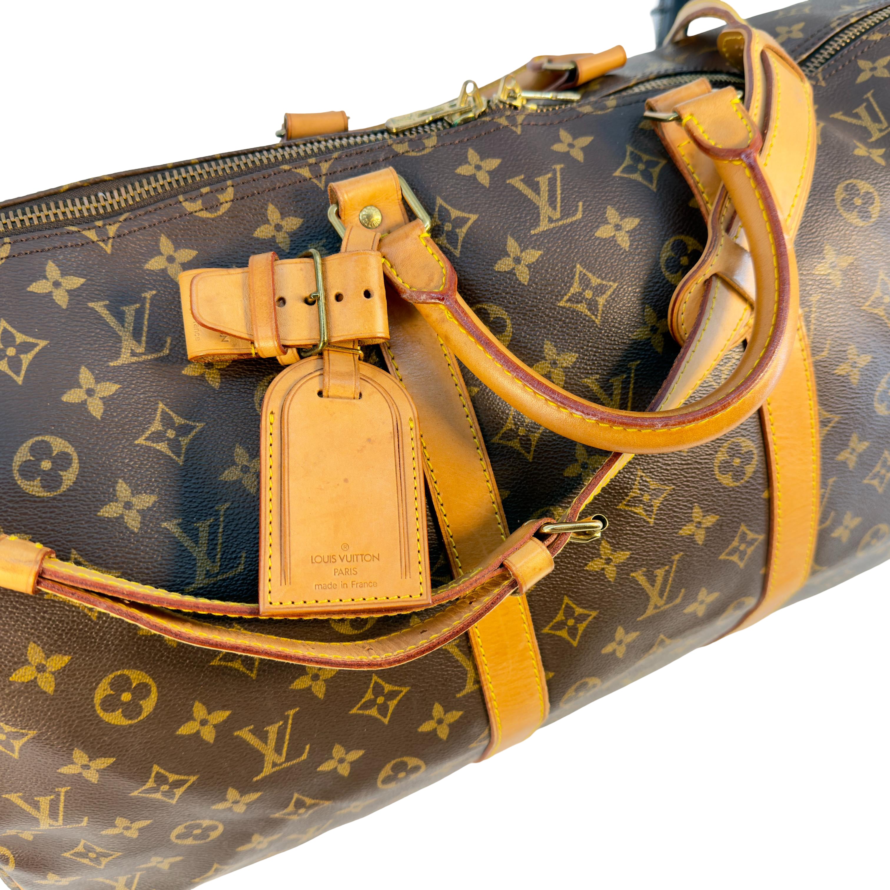 Louis Vuitton Keepall 55 Bandoulière Braun Monogram Canvas