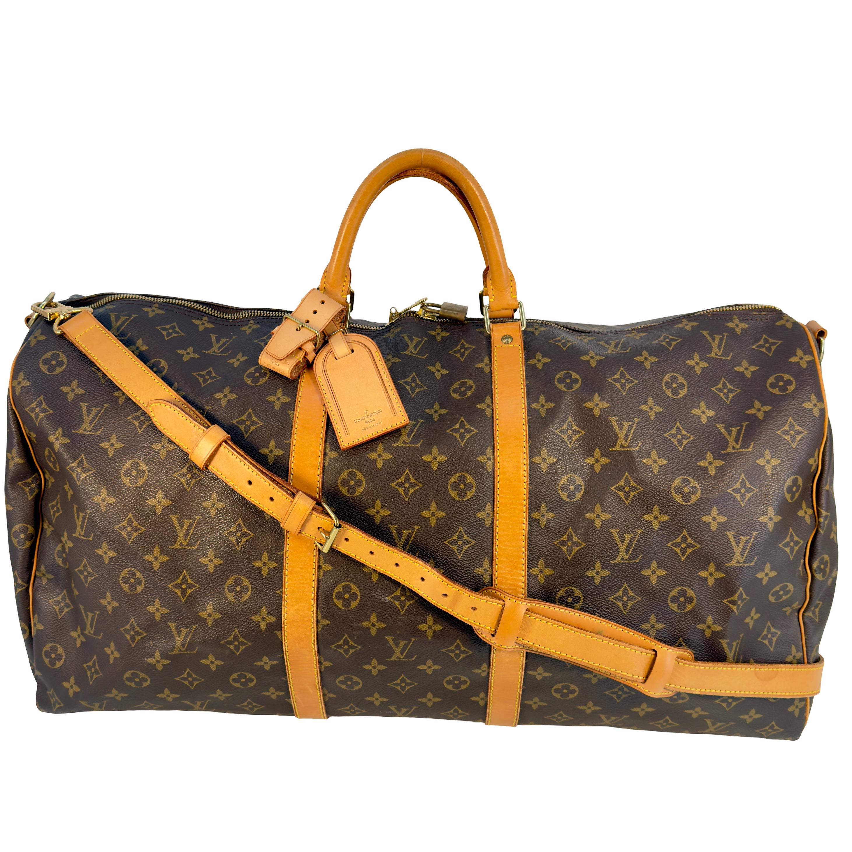Louis Vuitton Keepall 60 Bandoulière Braun Monogram Canvas