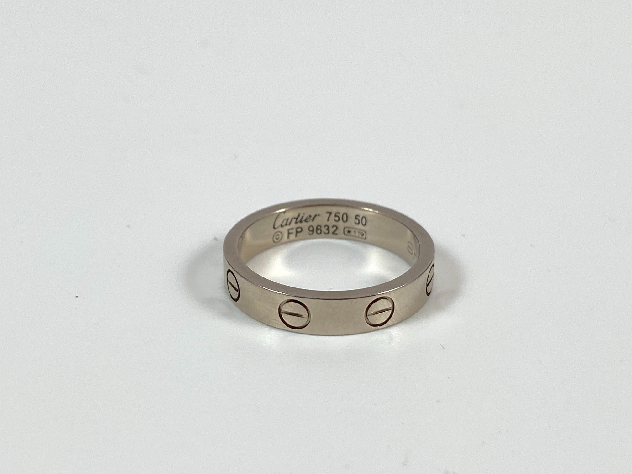 Cartier Love Ring White Gold Size 50 Full Set