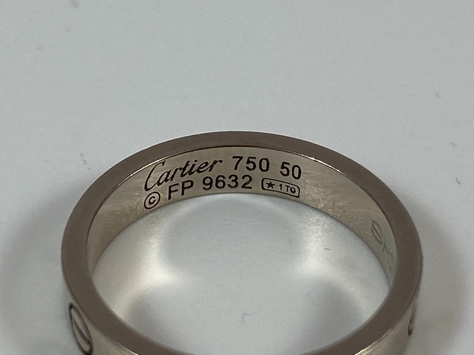 Cartier Love Ring White Gold Size 50 Full Set