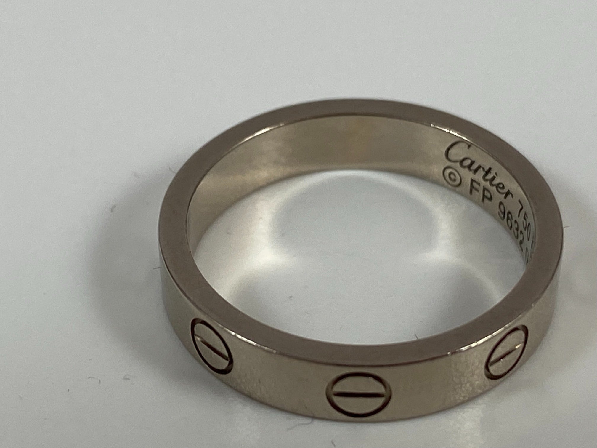 Cartier Love Ring White Gold Size 50 Full Set