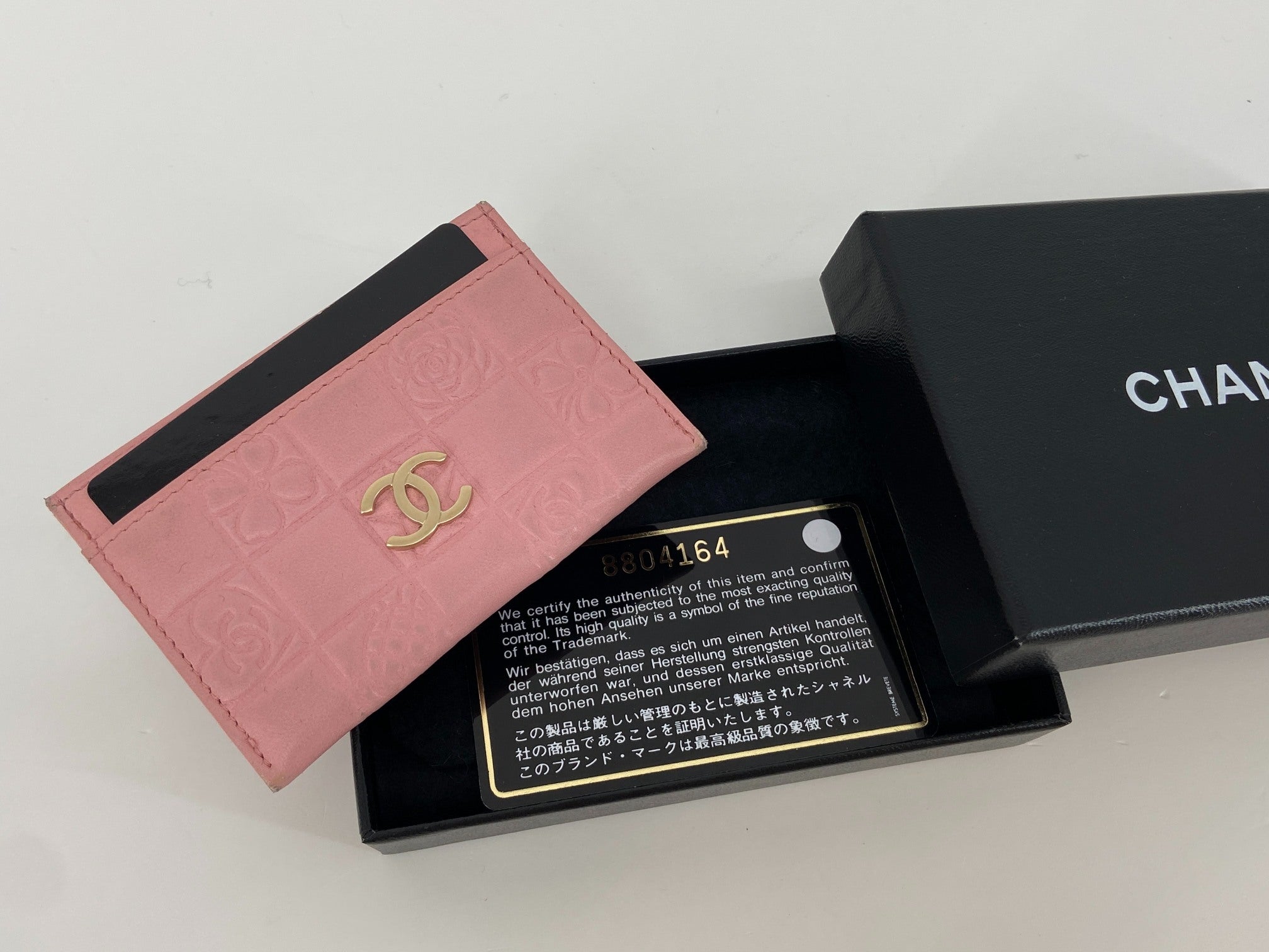 Chanel Cardholder Pink Leather full set