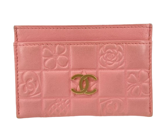 Chanel Cardholder Pink Leather full set