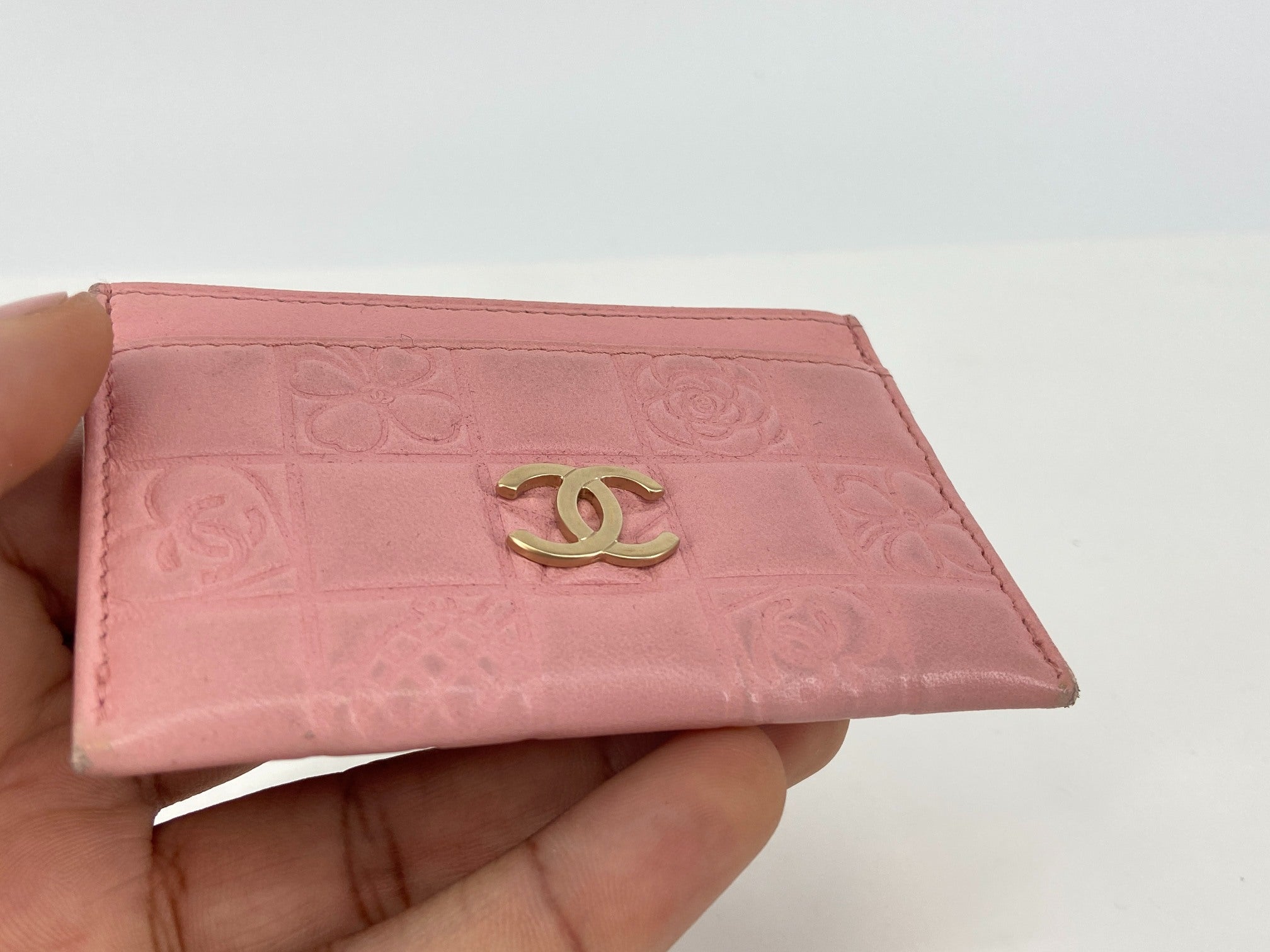 Chanel Cardholder Pink Leather full set