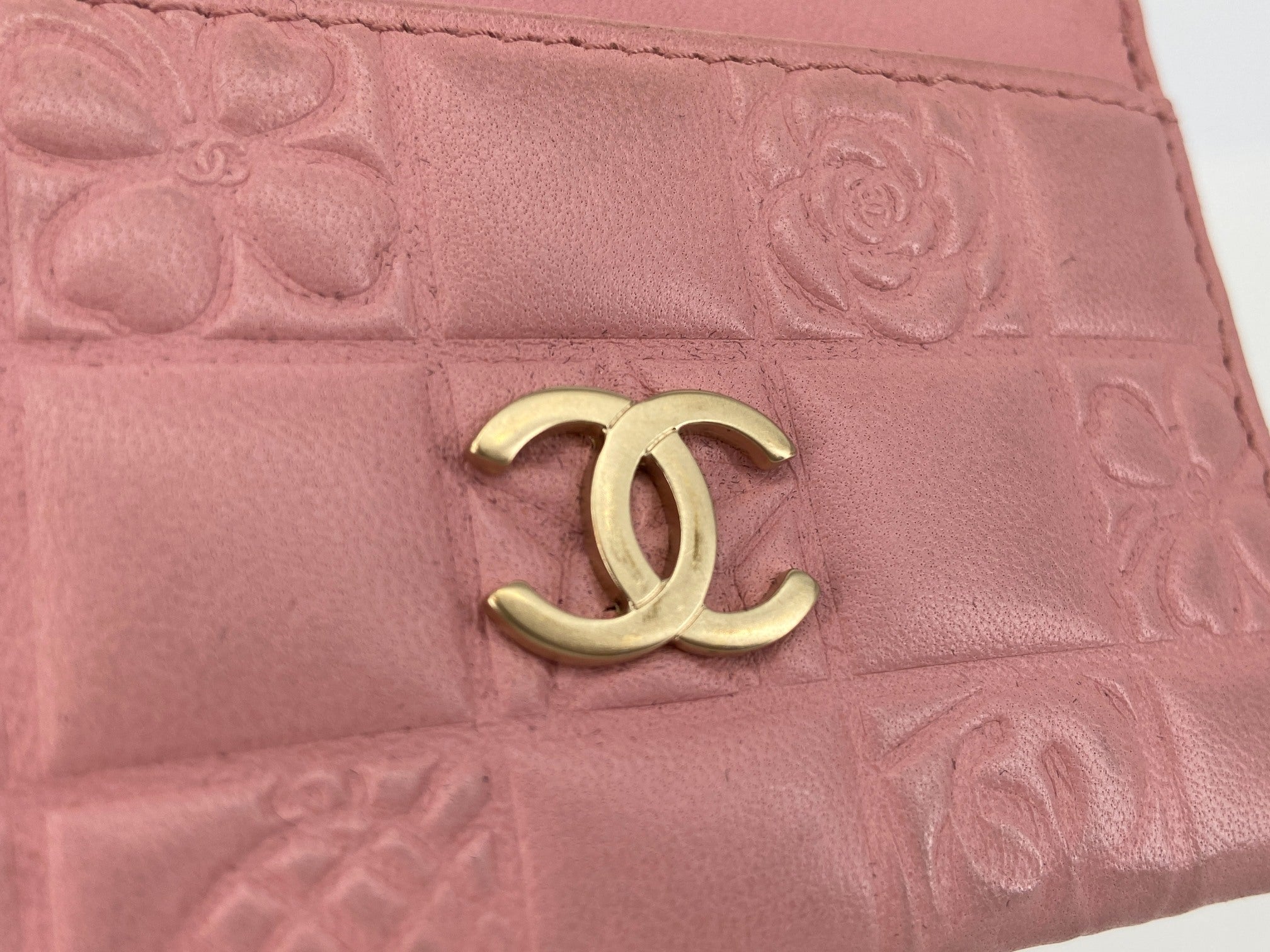 Chanel Cardholder Pink Leather full set